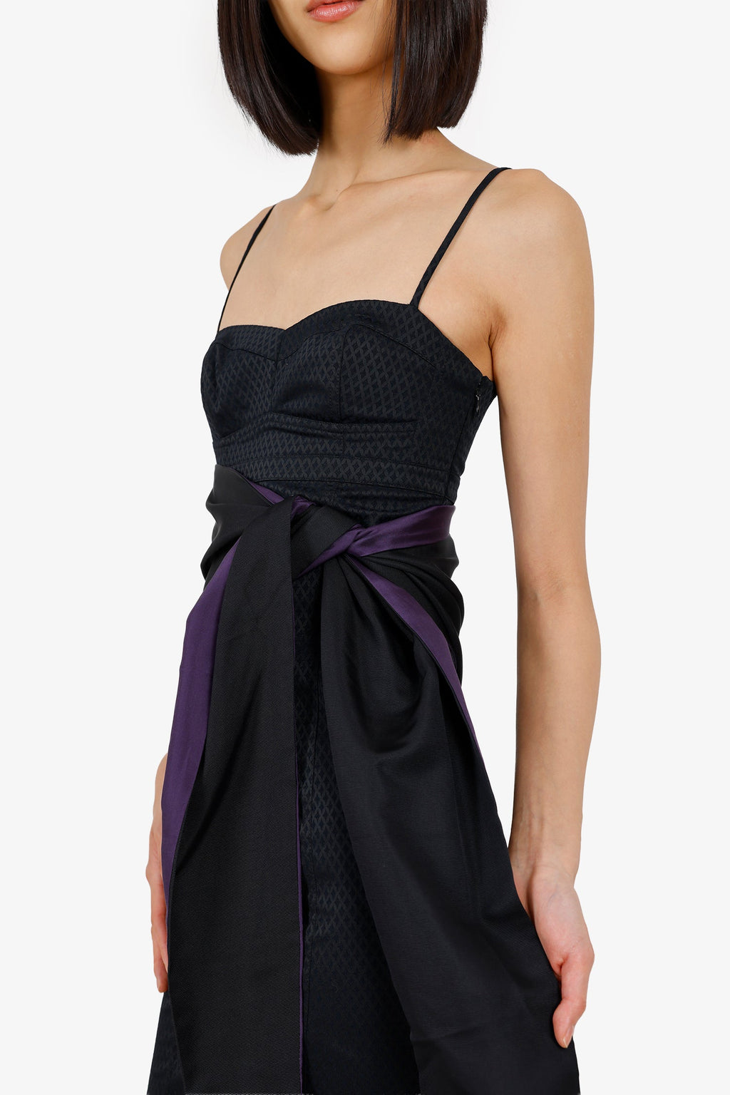 Chloe Black Silk Twill Wrap Around Belt