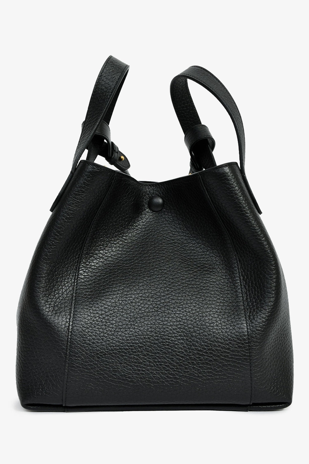 Christian Dior Black Grained Calfskin Bucket Bag With Strap