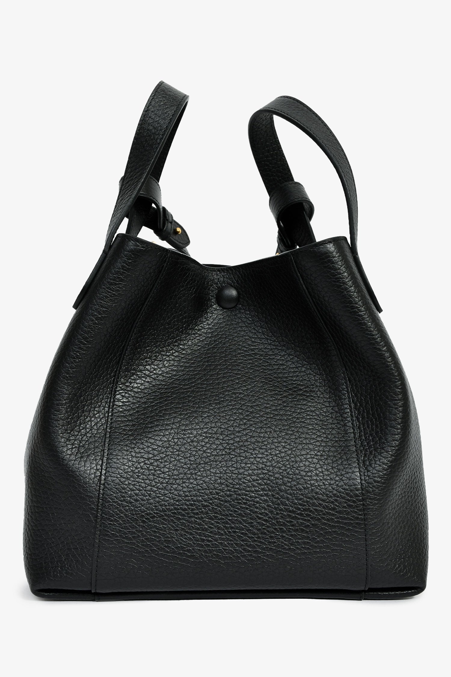 Christian Dior Black Grained Calfskin Bucket Bag With Strap