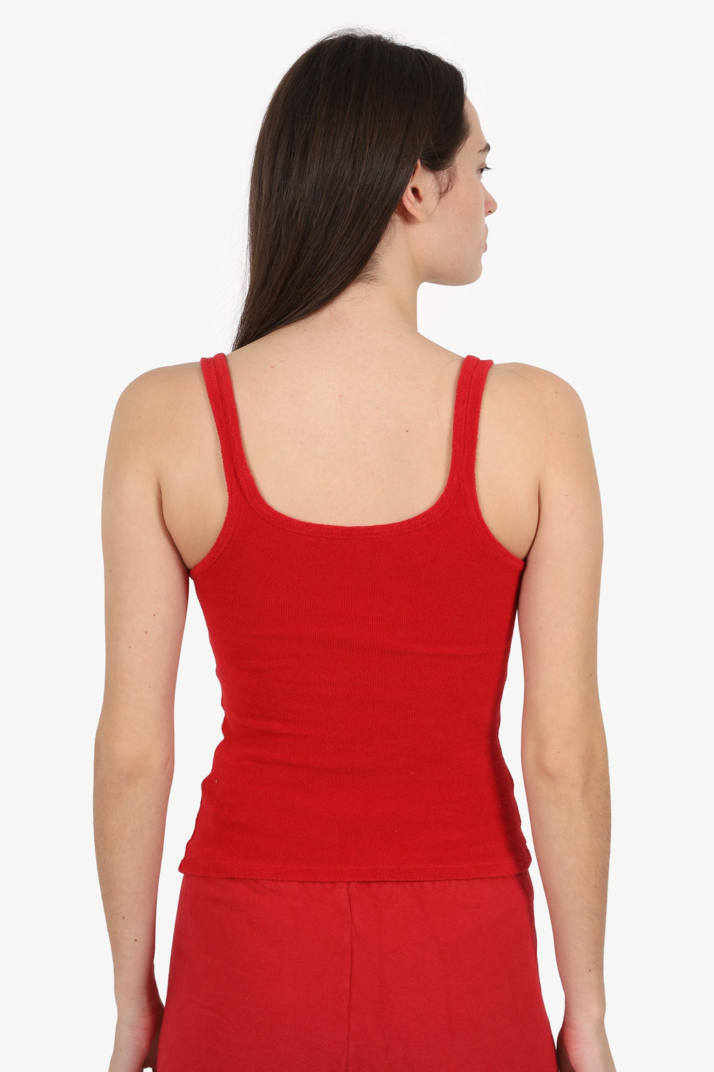 Off-White Red Terry Cloth Strappy Cropped Top Size XS