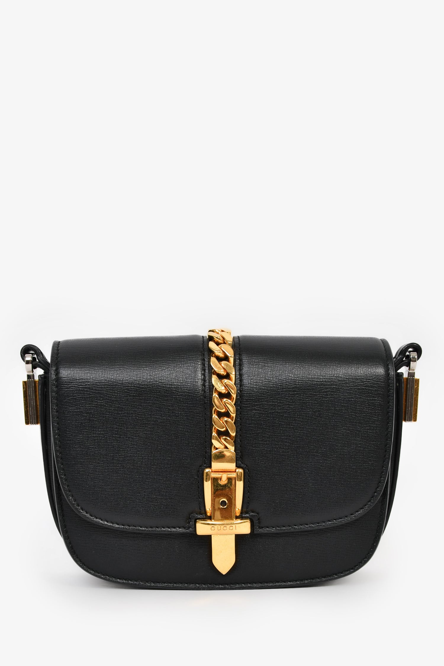 Gucci Black Leather Sylvie 1969 Mini Shoulder Bag