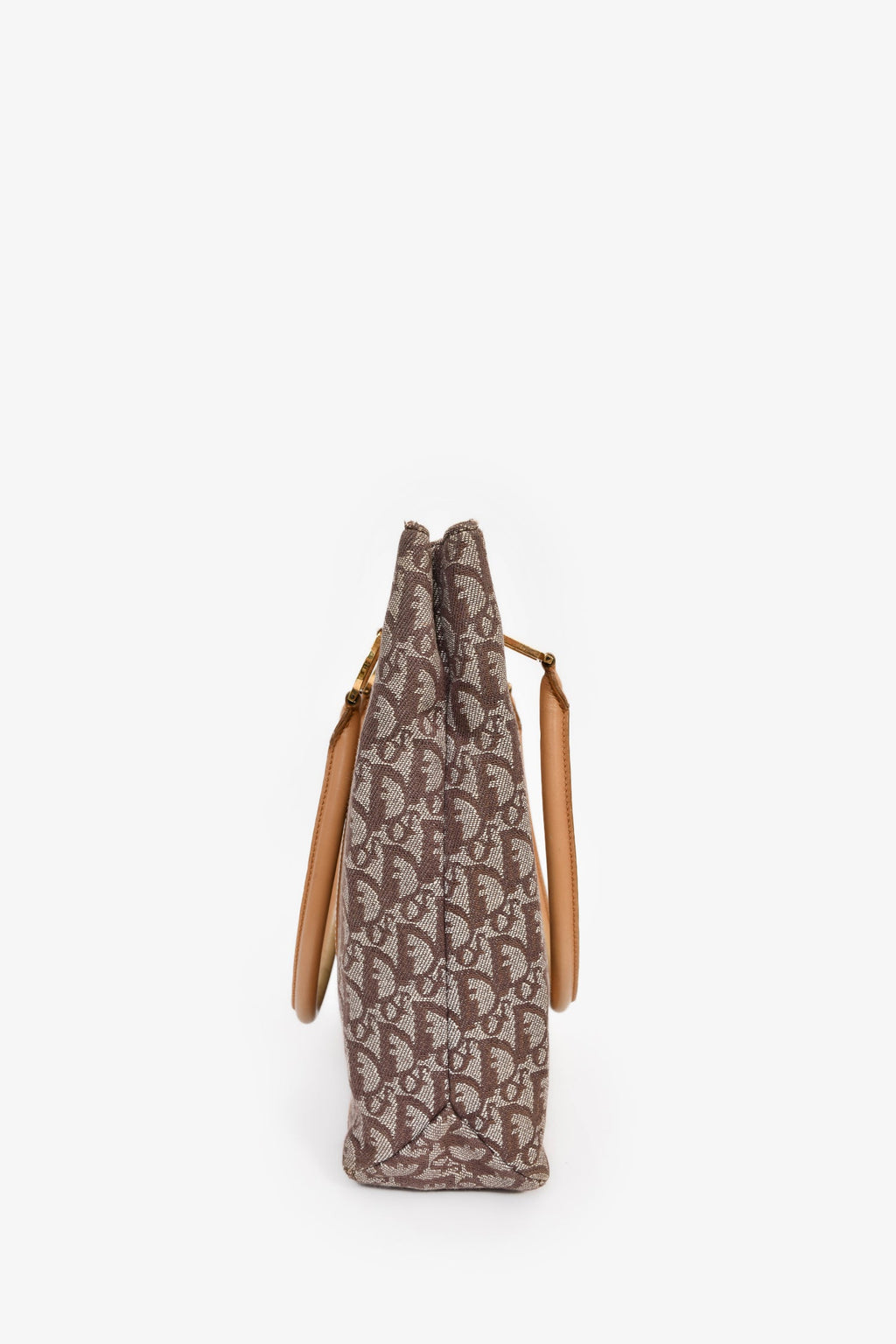 Christian Dior Vintage Brown Canvas Oblique Trotter Tote Bag