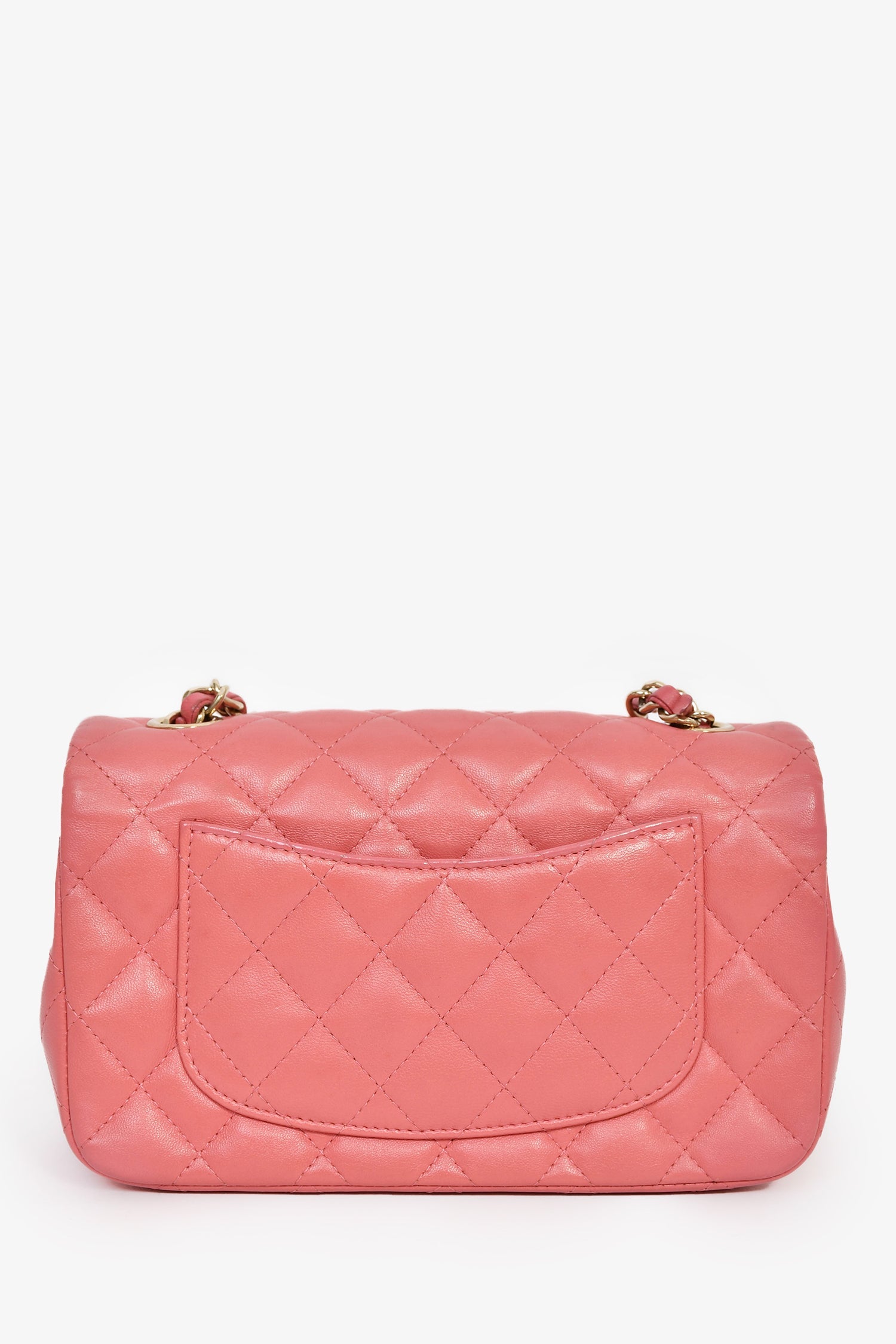 Pre-Loved Chanel™ 2014 Valentine Charms Edition Pink Quilted Lambskin Mini Rectangular Flap Bag