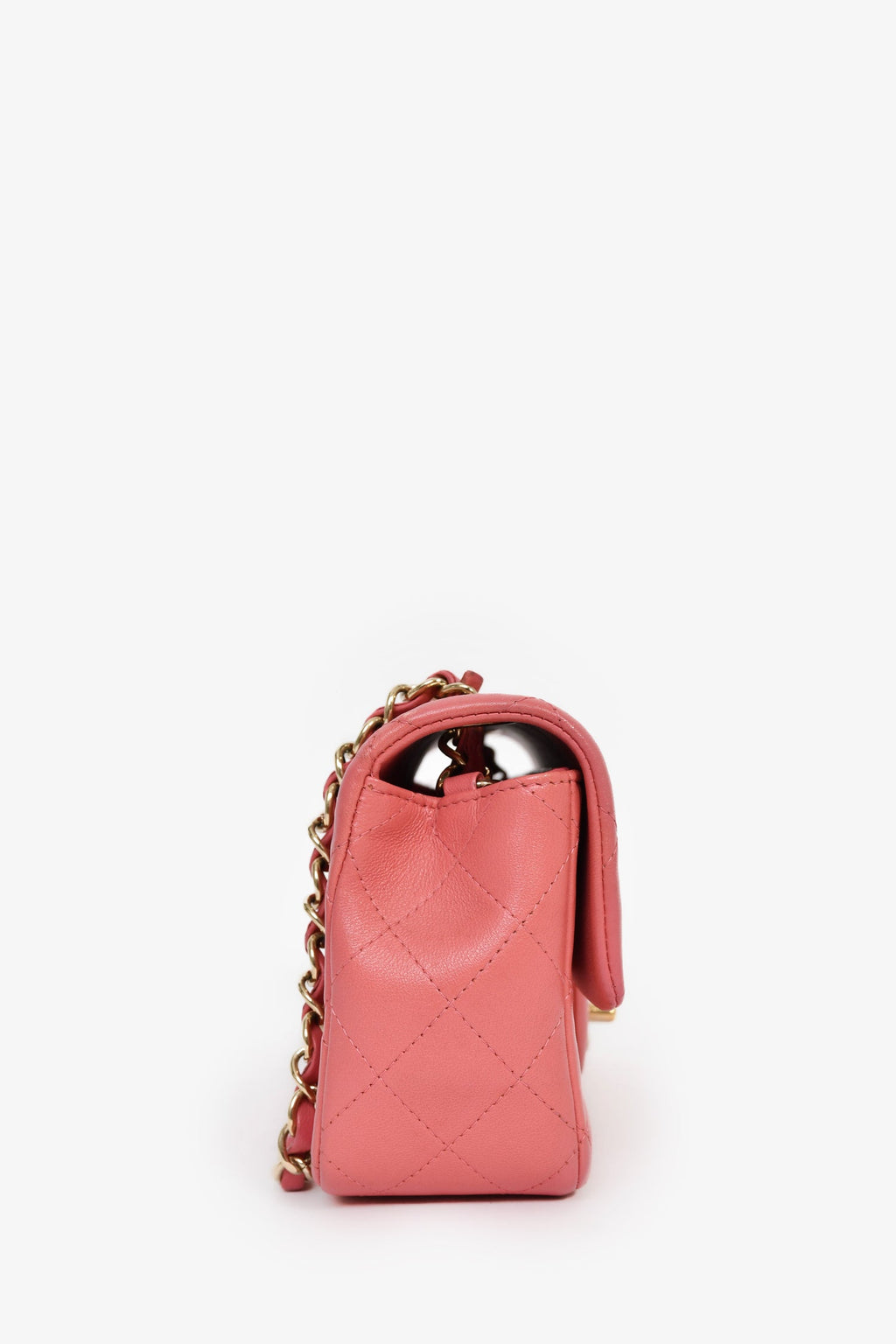 Pre-Loved Chanel™ 2014 Valentine Charms Edition Pink Quilted Lambskin Mini Rectangular Flap Bag