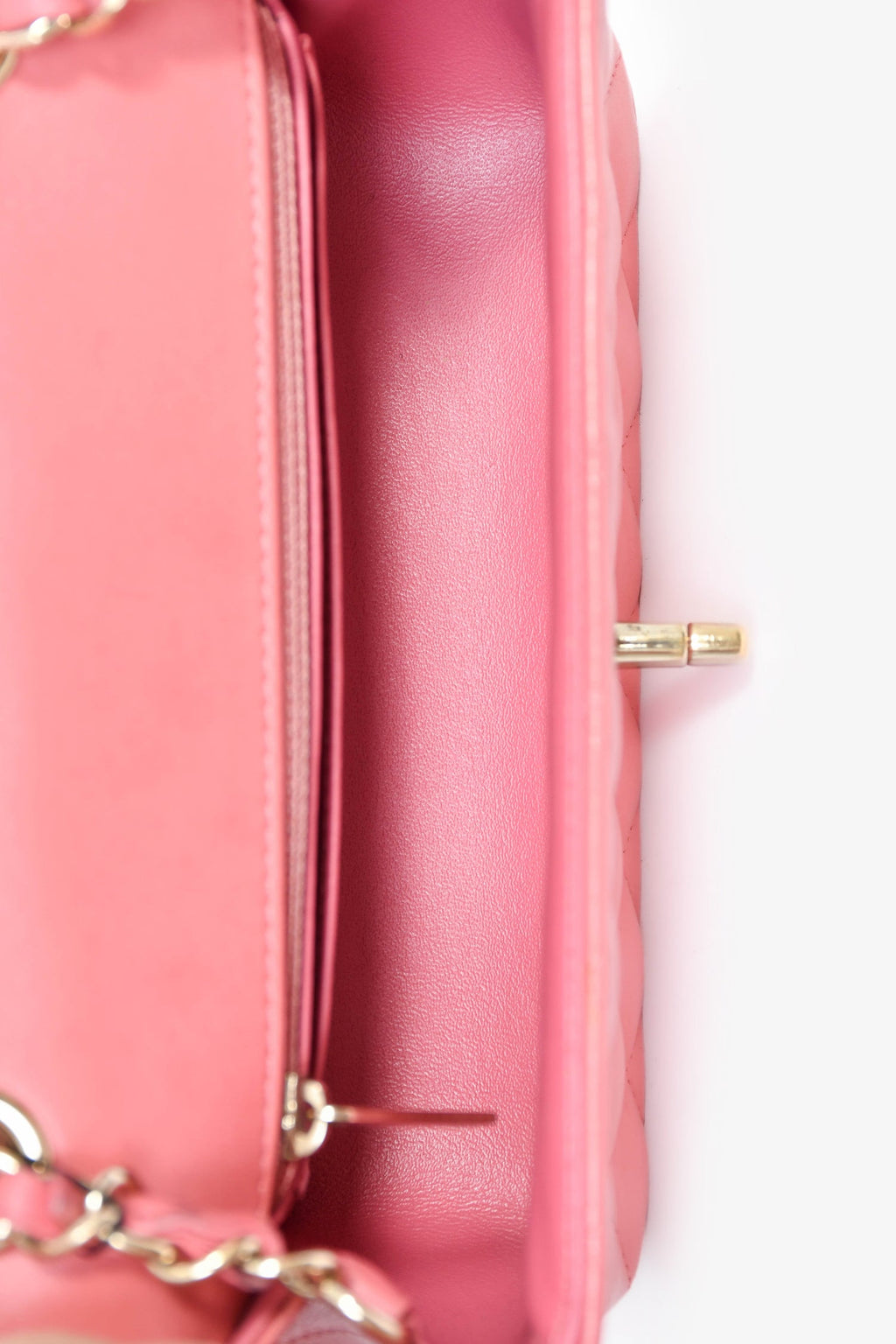 Pre-Loved Chanel™ 2014 Valentine Charms Edition Pink Quilted Lambskin Mini Rectangular Flap Bag