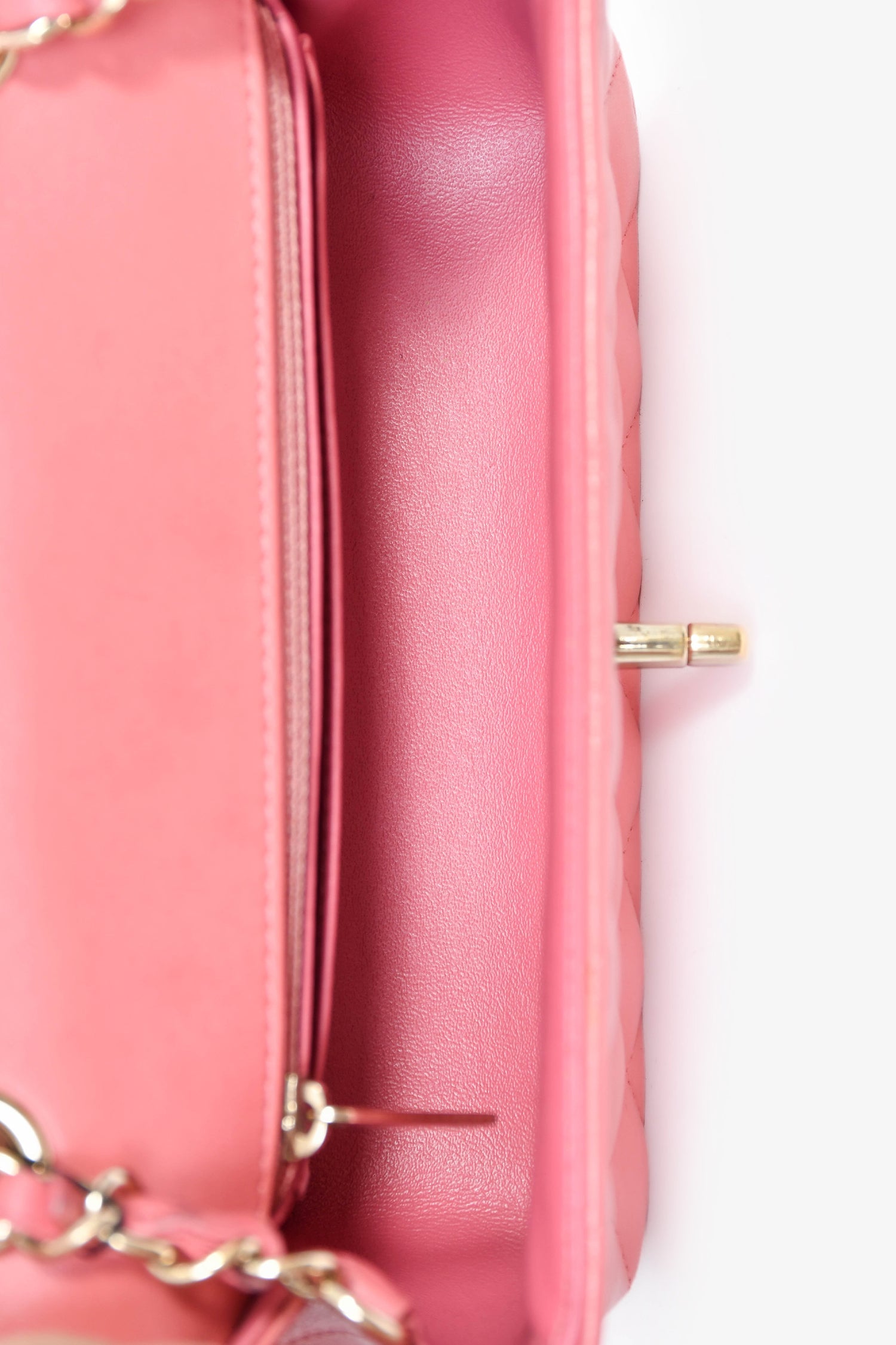 Pre-Loved Chanel™ 2014 Valentine Charms Edition Pink Quilted Lambskin Mini Rectangular Flap Bag