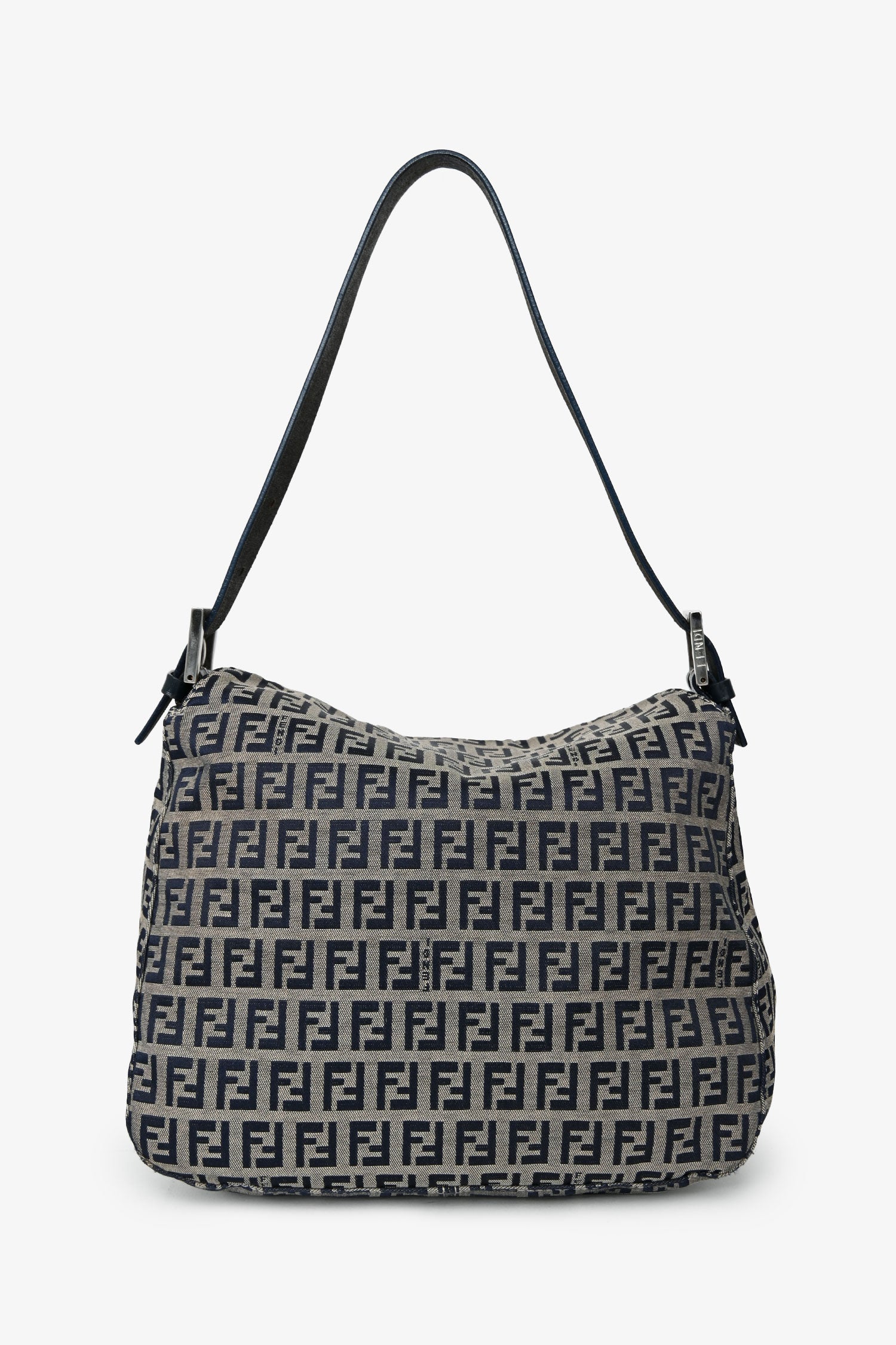 Fendi Blue/Grey FF Zucca Square Baguette Shoulder Bag