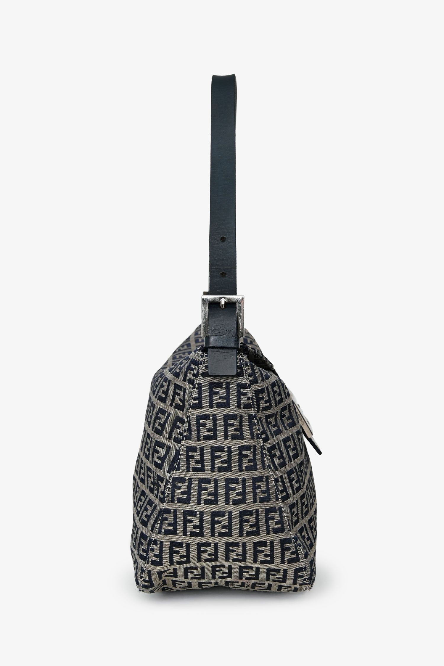 Fendi Blue/Grey FF Zucca Square Baguette Shoulder Bag