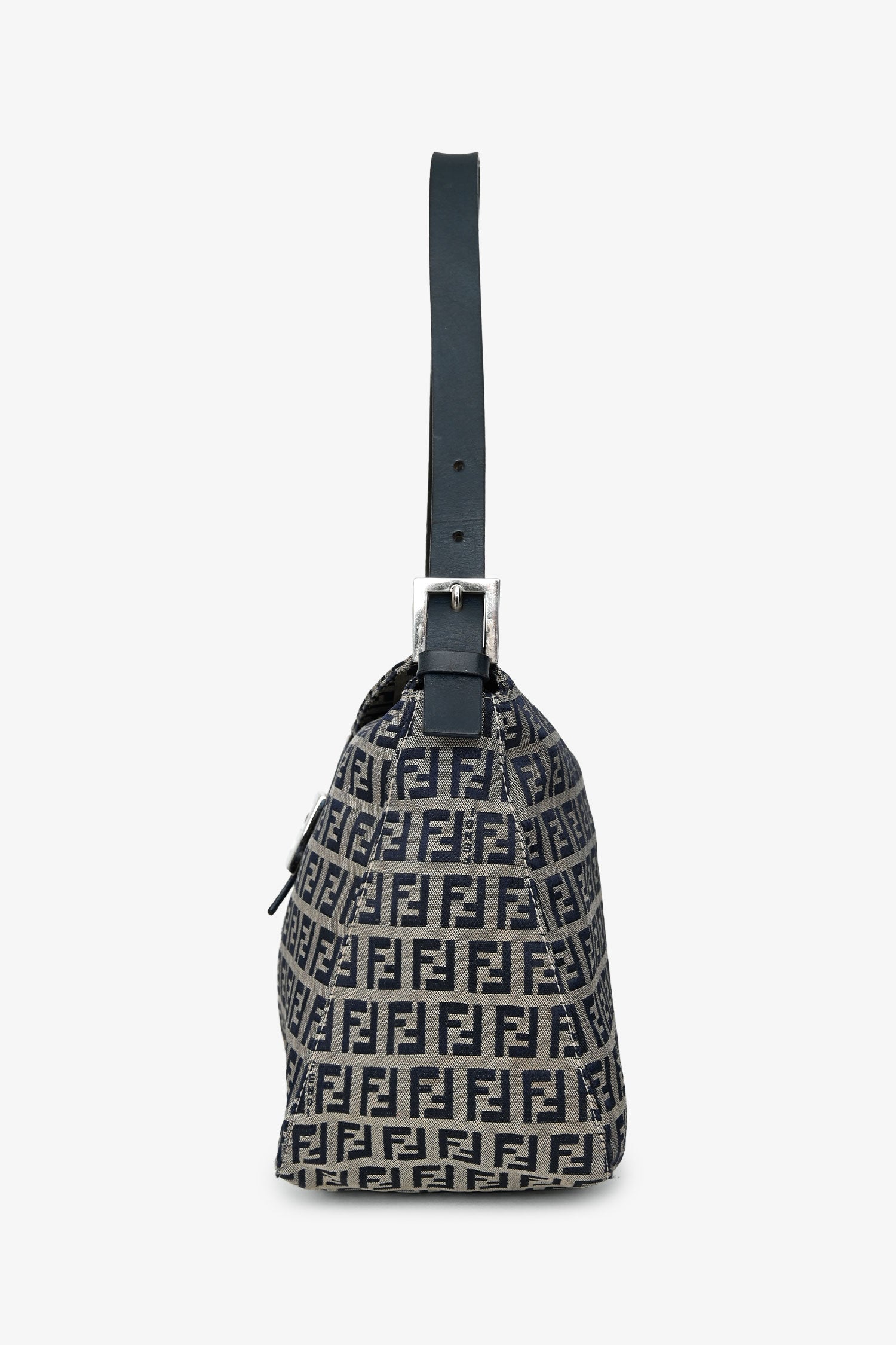 Fendi Blue/Grey FF Zucca Square Baguette Shoulder Bag
