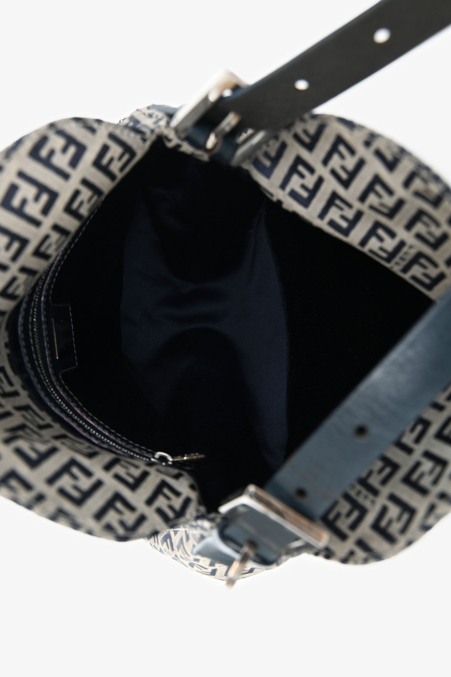Fendi Blue/Grey FF Zucca Square Baguette Shoulder Bag