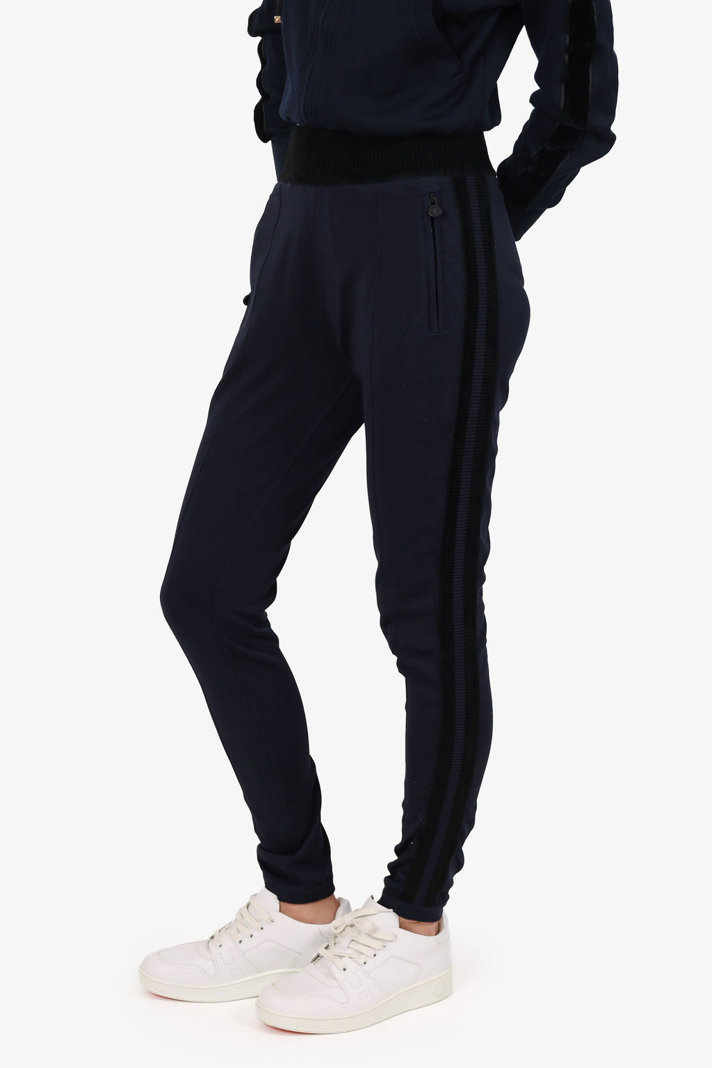 Pre-Loved Chanel™ Black/Navy Knit Joggers Size 34