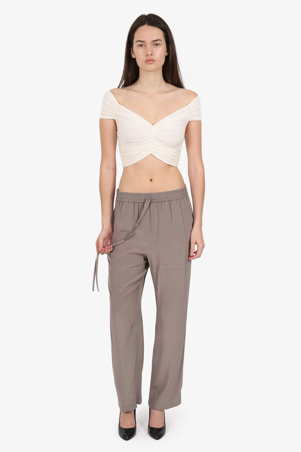 Jil Sander Grey Silk Pants Size 34