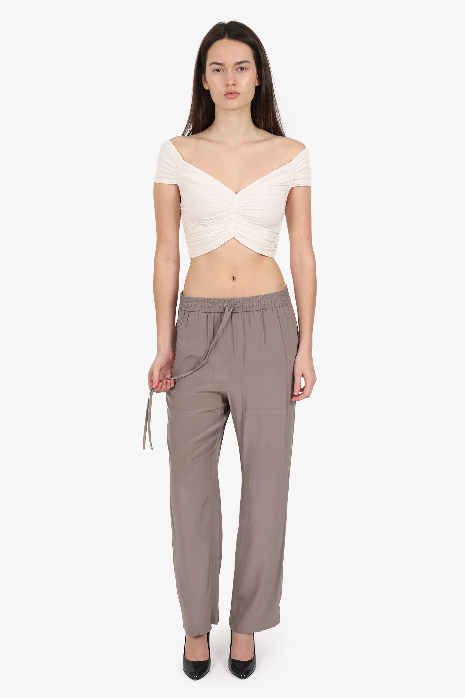 Jil Sander Grey Silk Pants Size 34
