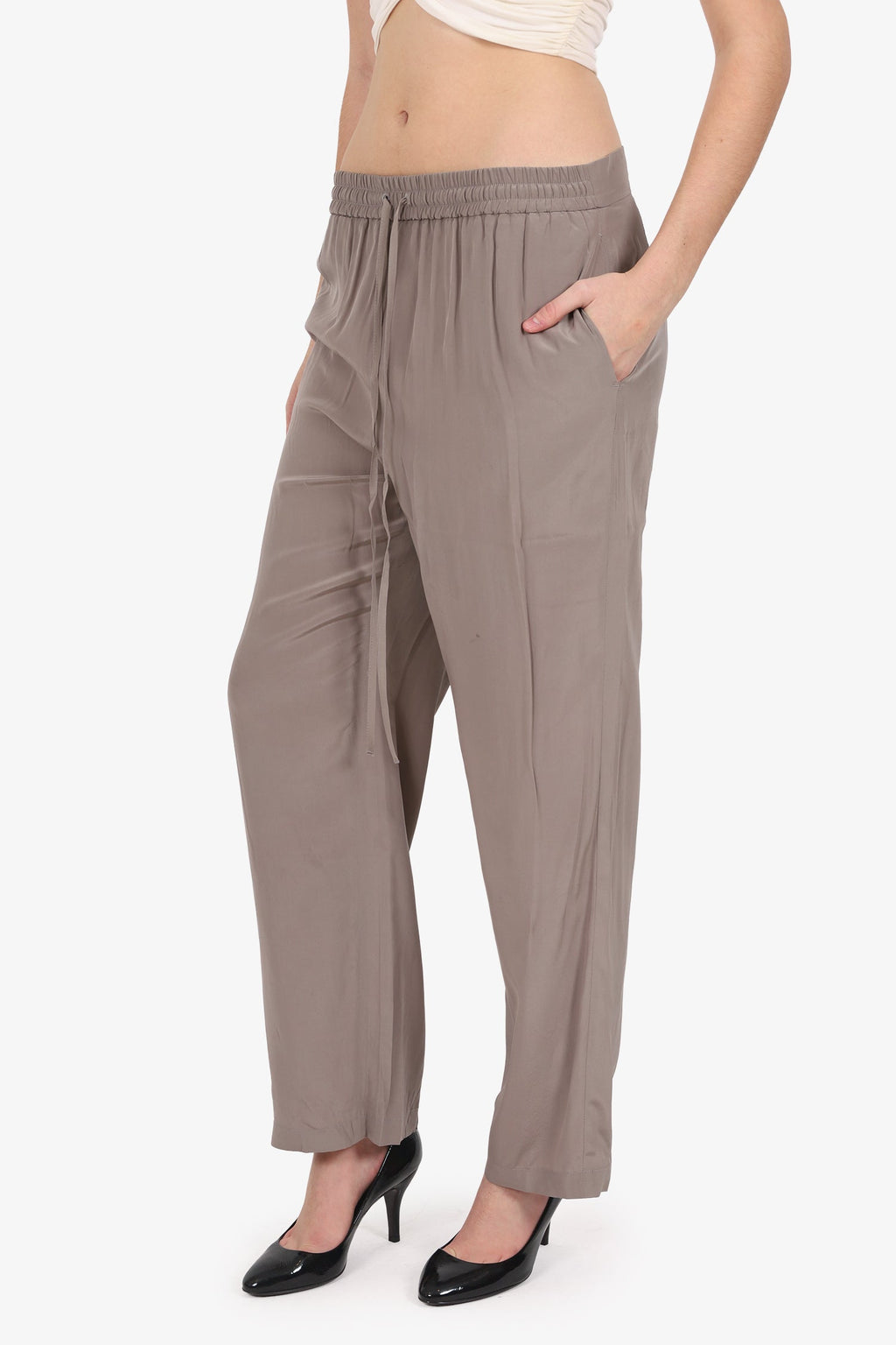 Jil Sander Grey Silk Pants Size 34
