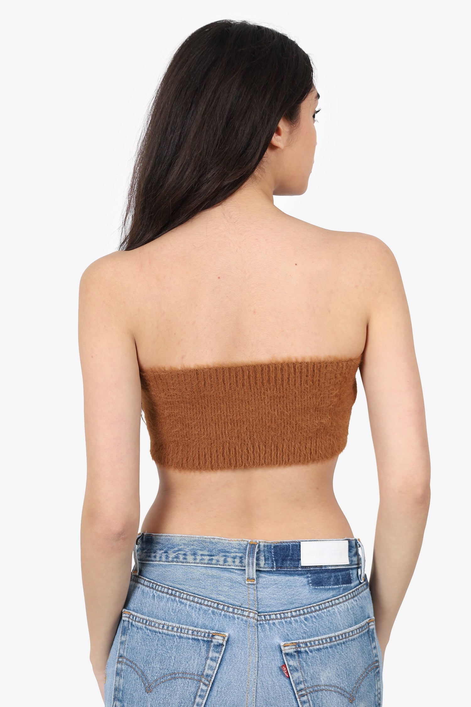 Jacquemus Brown Knit Bandeau Top Size XS