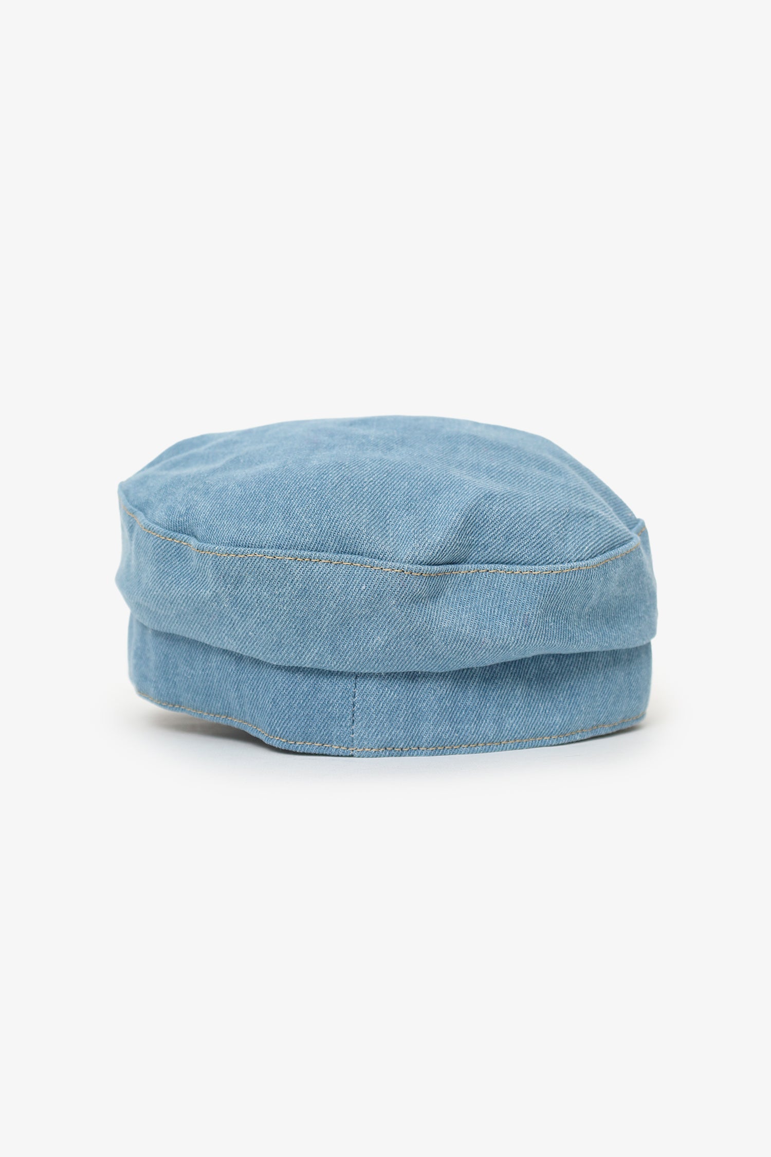 JW Anderson Blue/Brown Denim/Leather Newsboy Cap