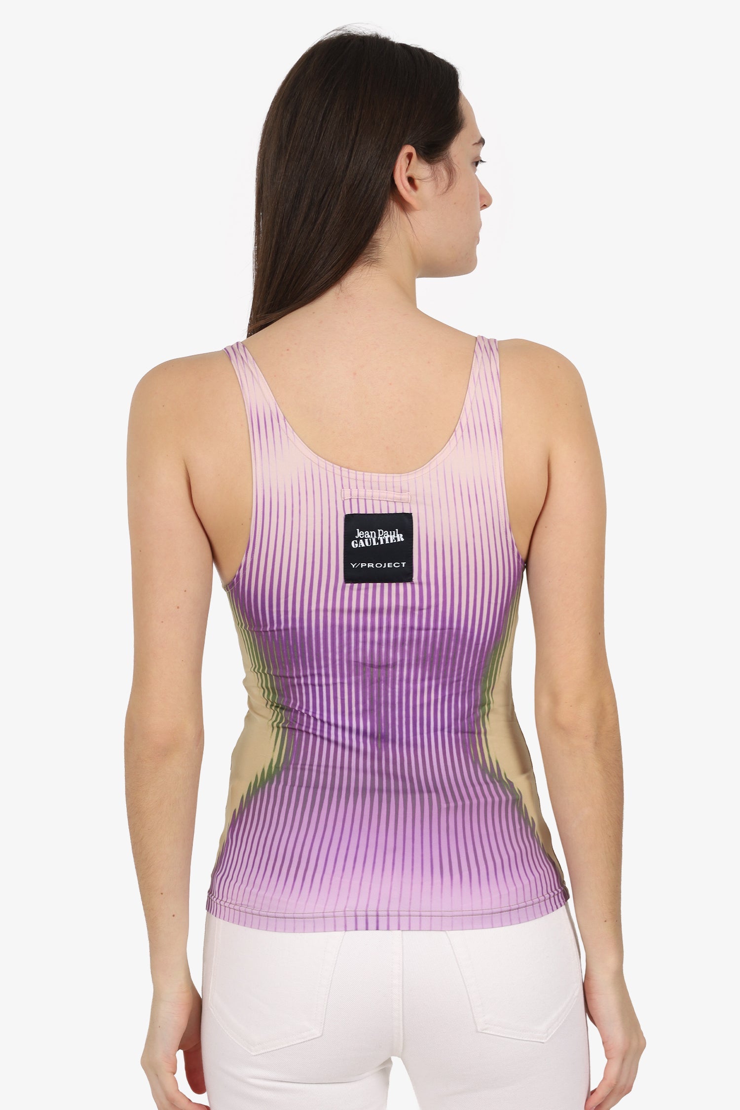 Jean Paul Gaultier x Y/Project Purple/Green Body Print Sleeveless Top Size 36