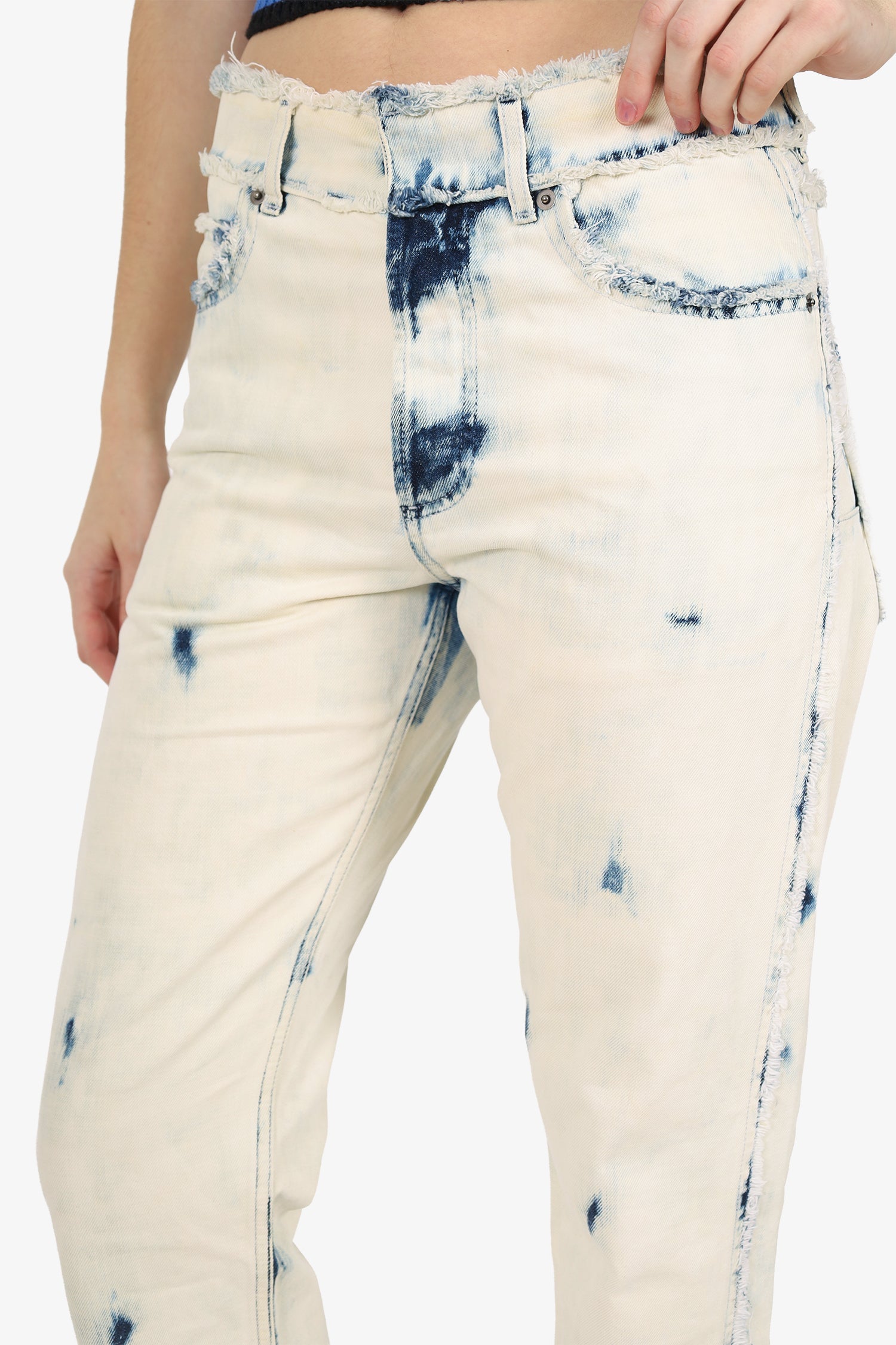 Christian Dior Tie Dye Frayed Edge Jeans Size 34