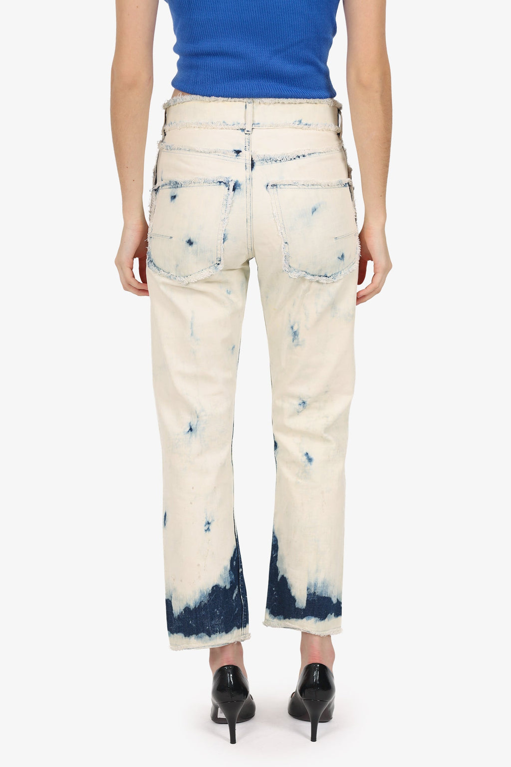 Christian Dior Tie Dye Frayed Edge Jeans Size 34