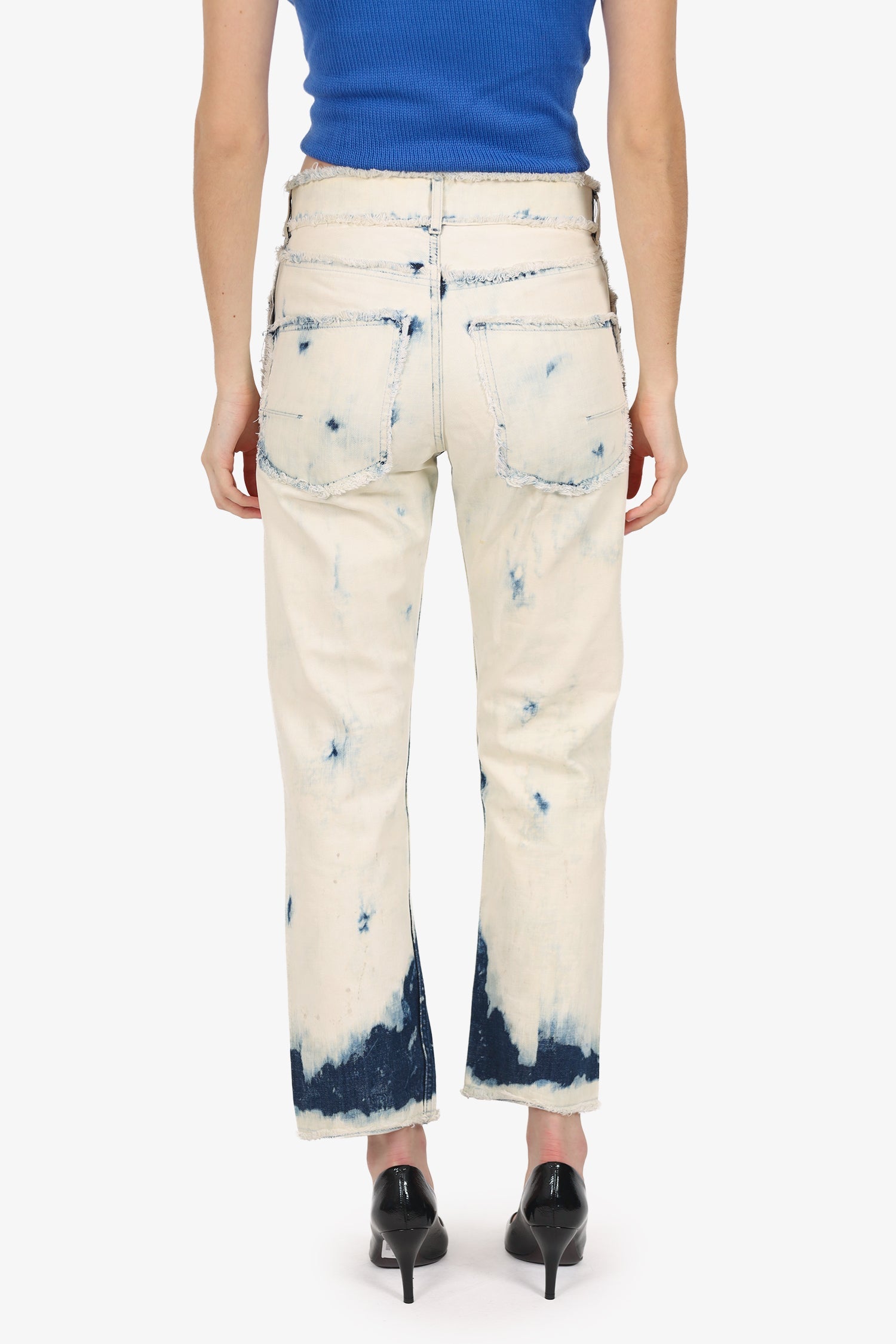 Christian Dior Tie Dye Frayed Edge Jeans Size 34