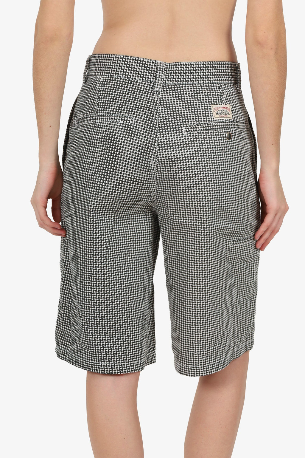 Stussy Black/White Houndstooth Long Shorts Size 28 Mens