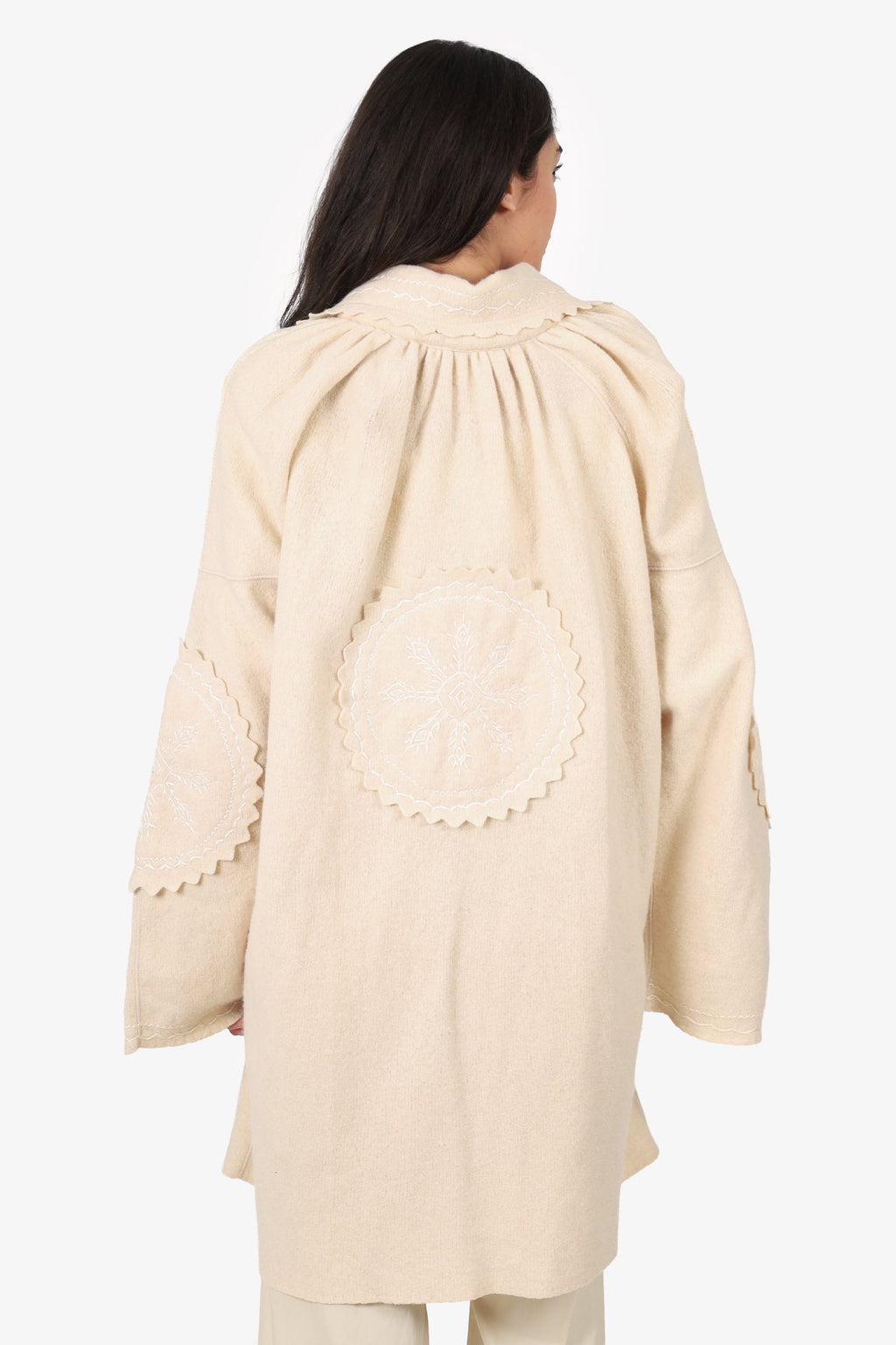 Christian Dior Cream Wool/Angora Embroidered Jacket Size M