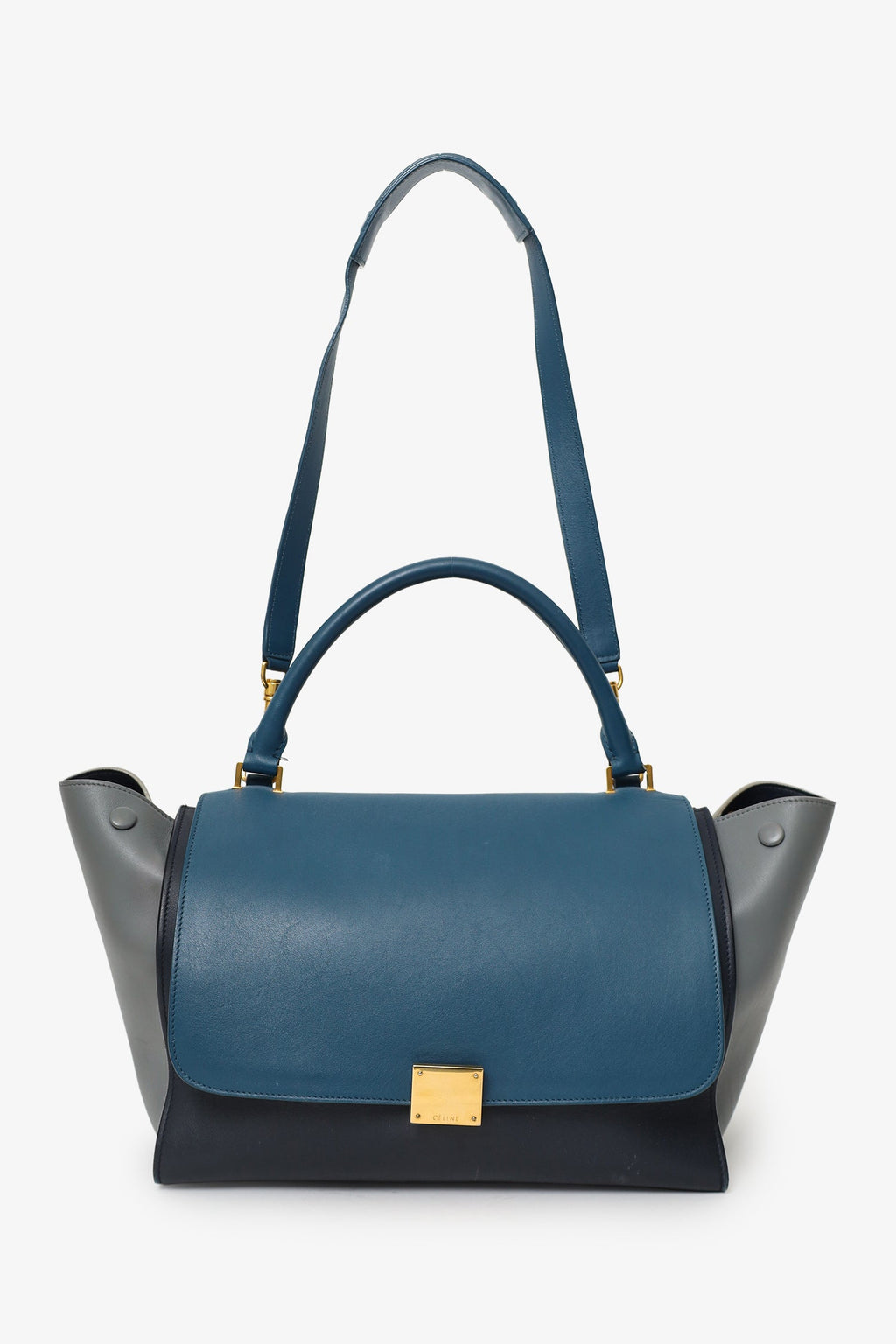 Celine Tri Color Leather Medium Trapeze Bag