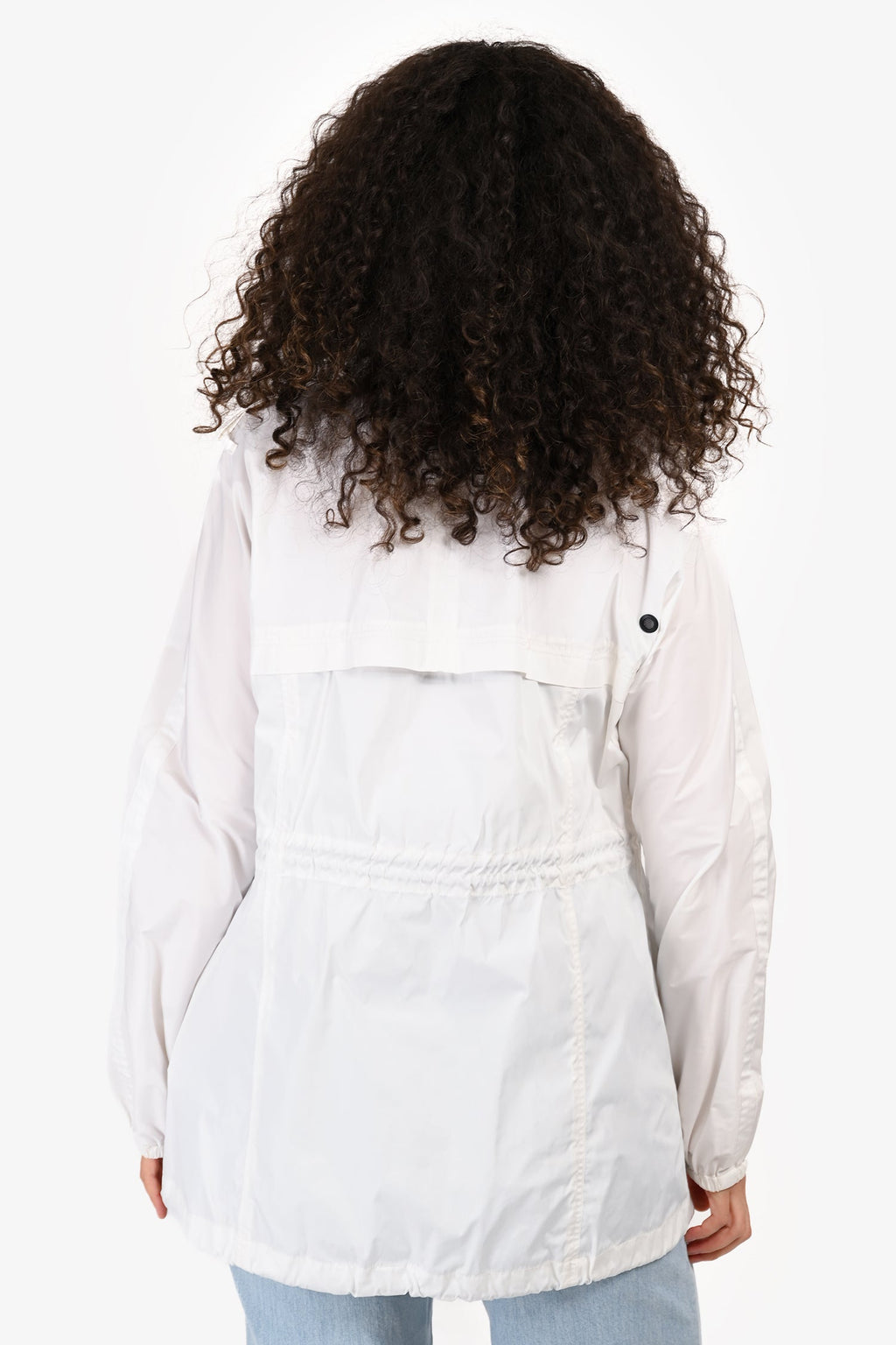 Burberry Sport White Drawstring Jacket with Detachable Hood Est. Size M