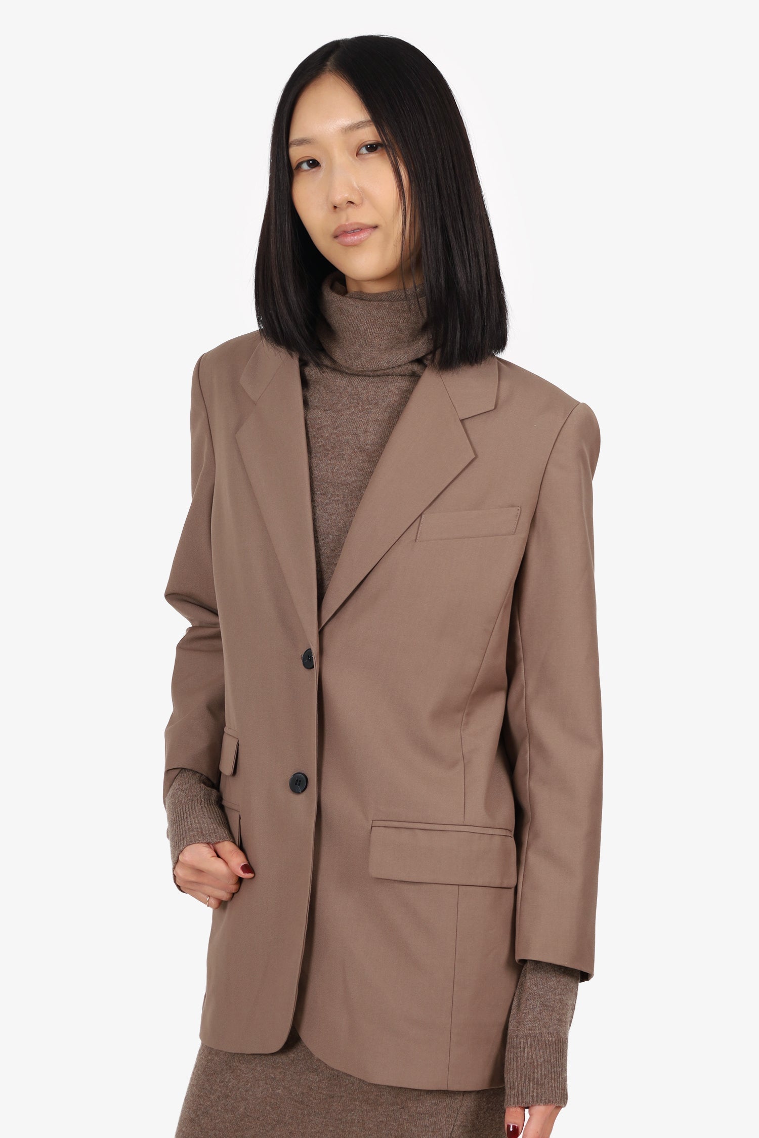 Minimum Brown Single Breasted Blazer Size 34