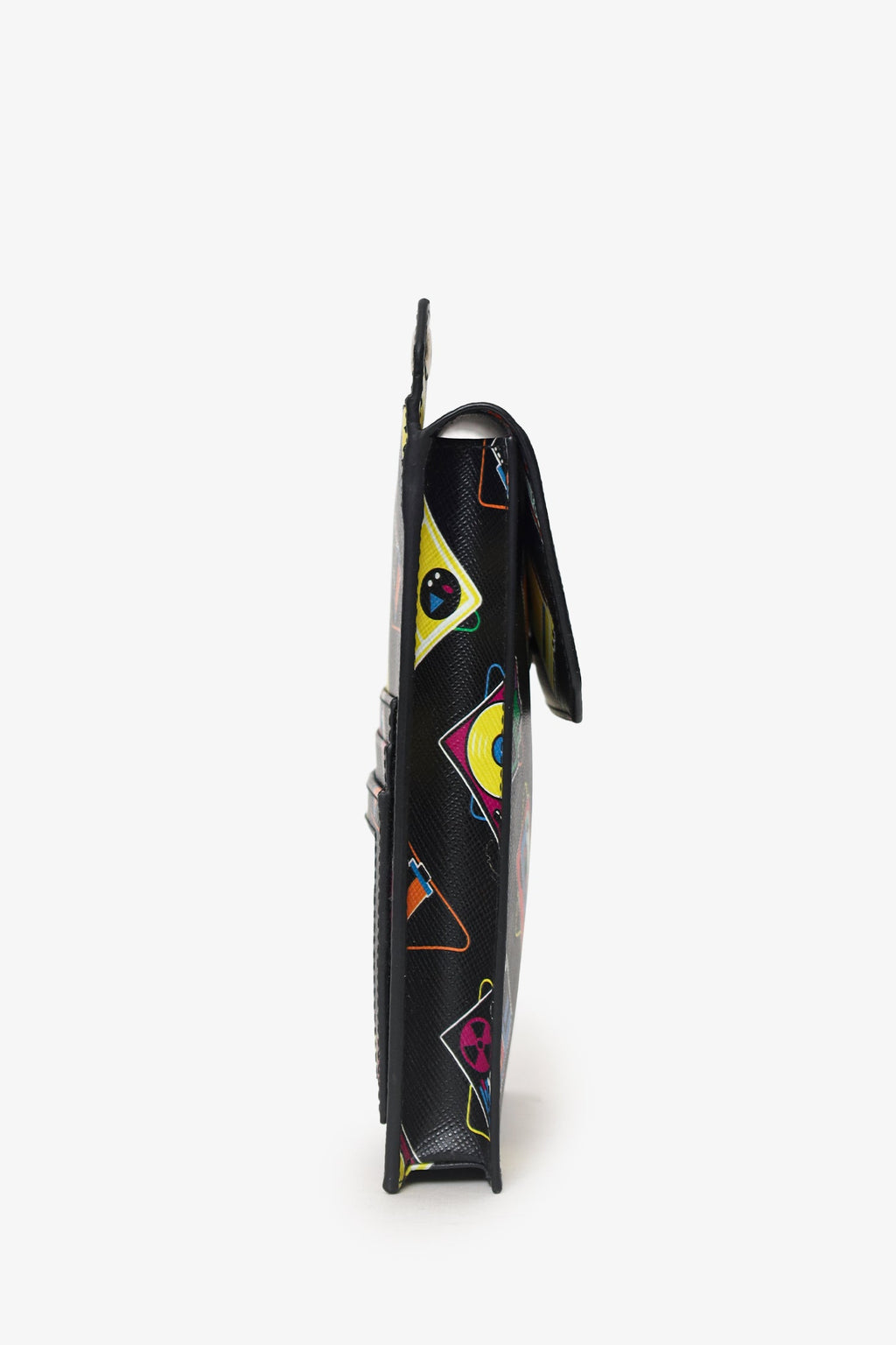 Prada Black Saffiano Robot Print Phone Case Bag