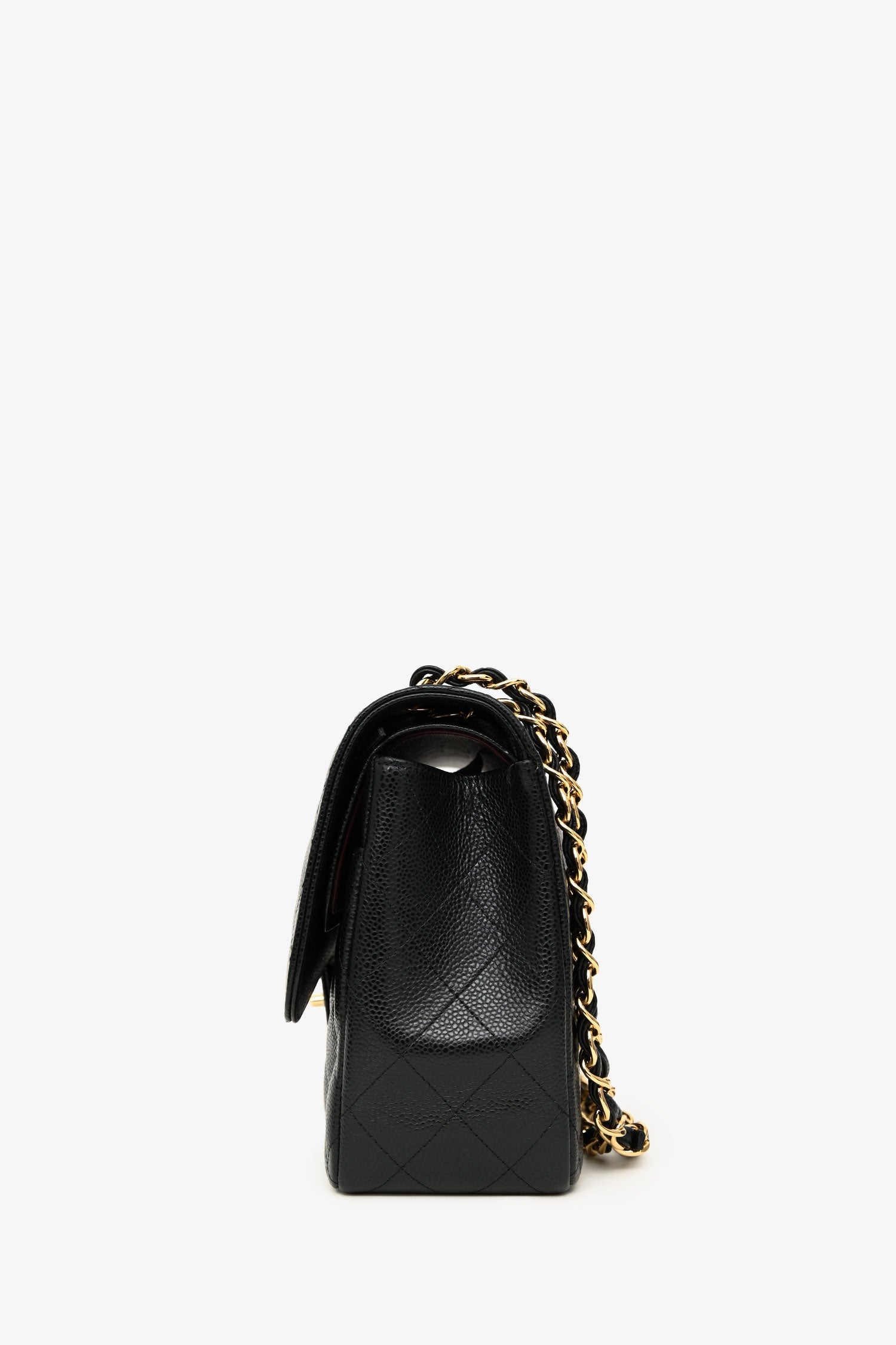 Pre-Loved Chanel™ 2017/18 Black Caviar Leather Jumbo Double Flap Bag