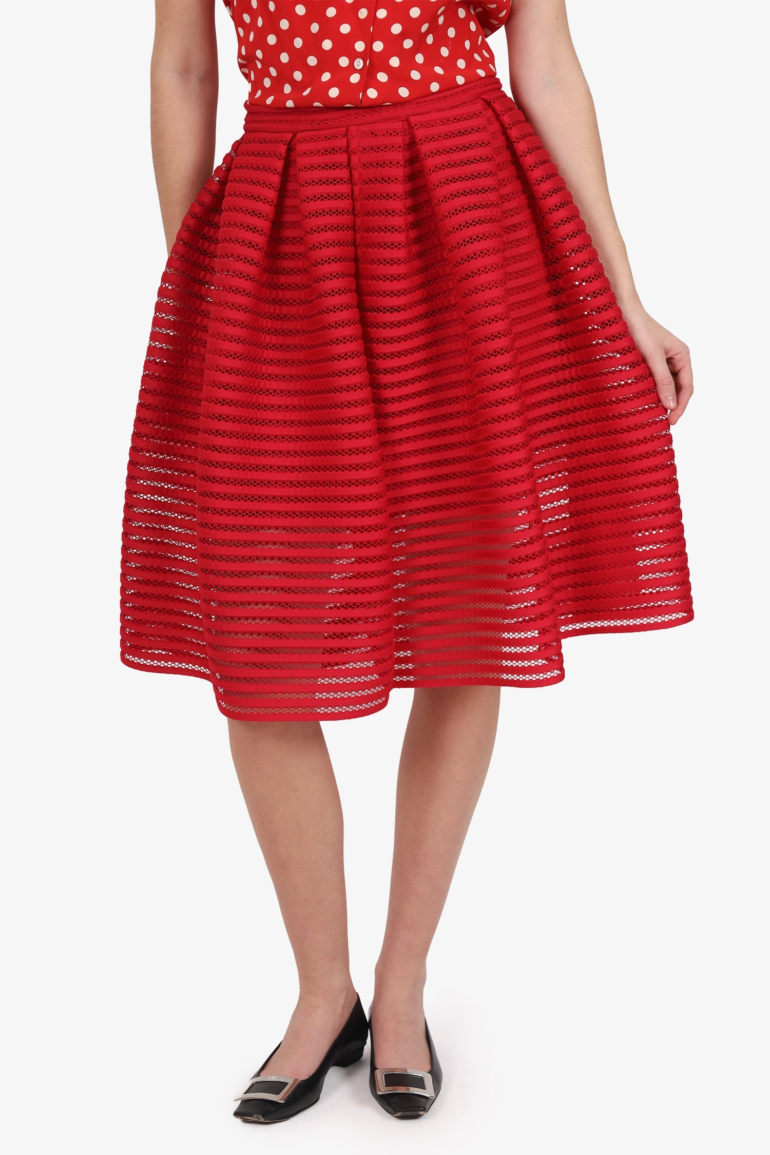 Maje Red Lace Skirt Size 3