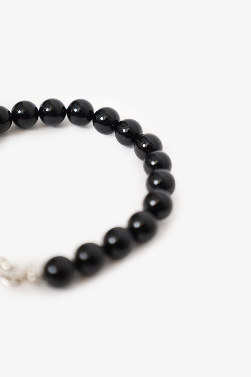Tiffany & Co Sterling Silver/Black Onyx Bead Toggle 8mm Bracelet