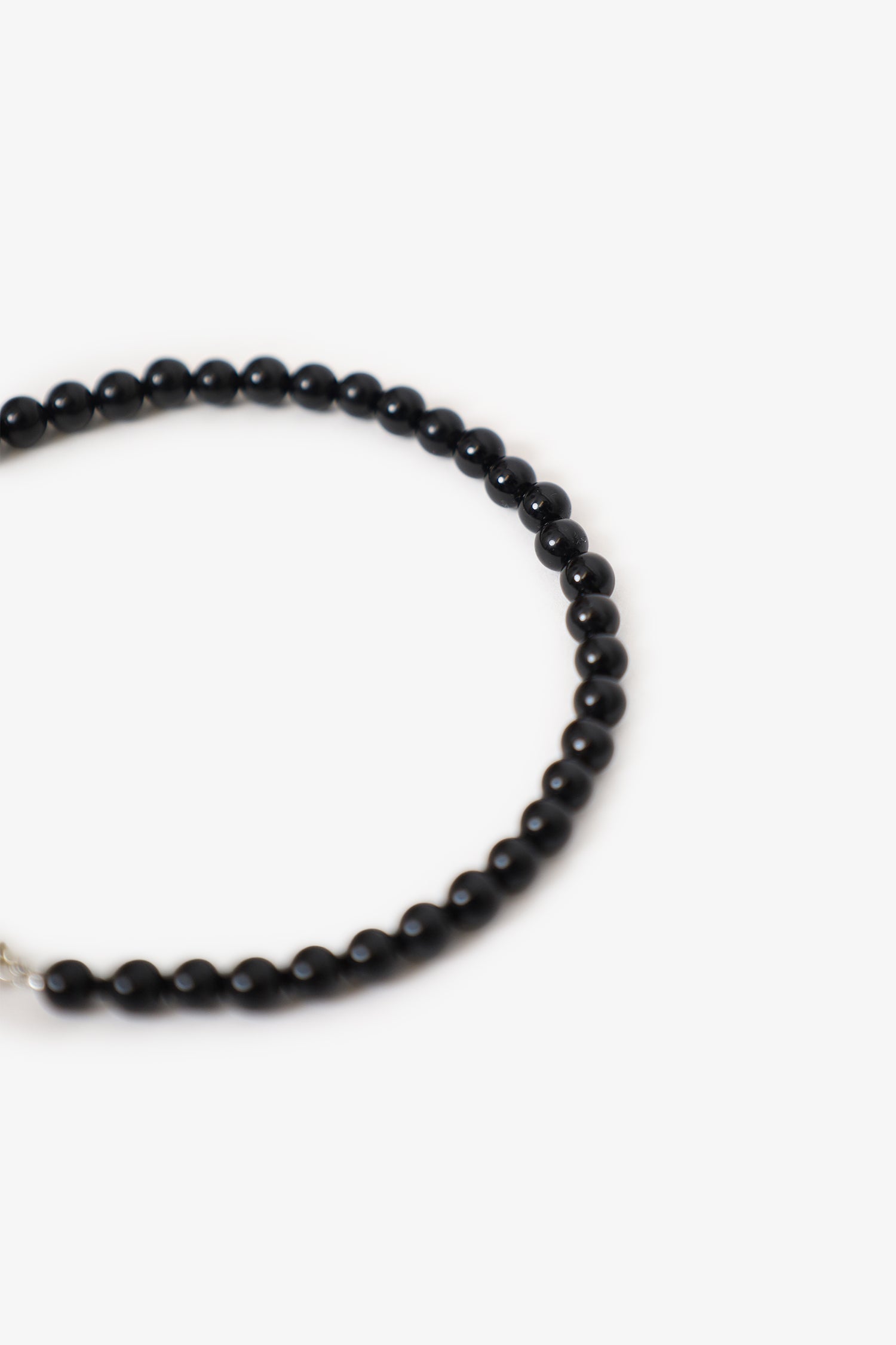 Tiffany & Co. Sterling Silver/Black Onyx Bead Toggle 4mm Bracelet