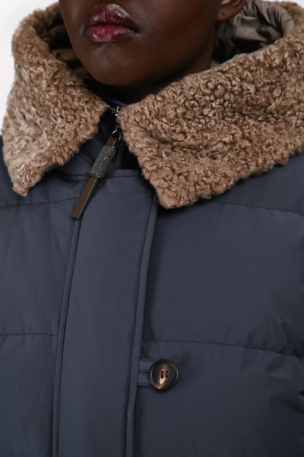 Brunello Cucinelli Blue Down Hooded Puffer Jacket Size 50 Mens