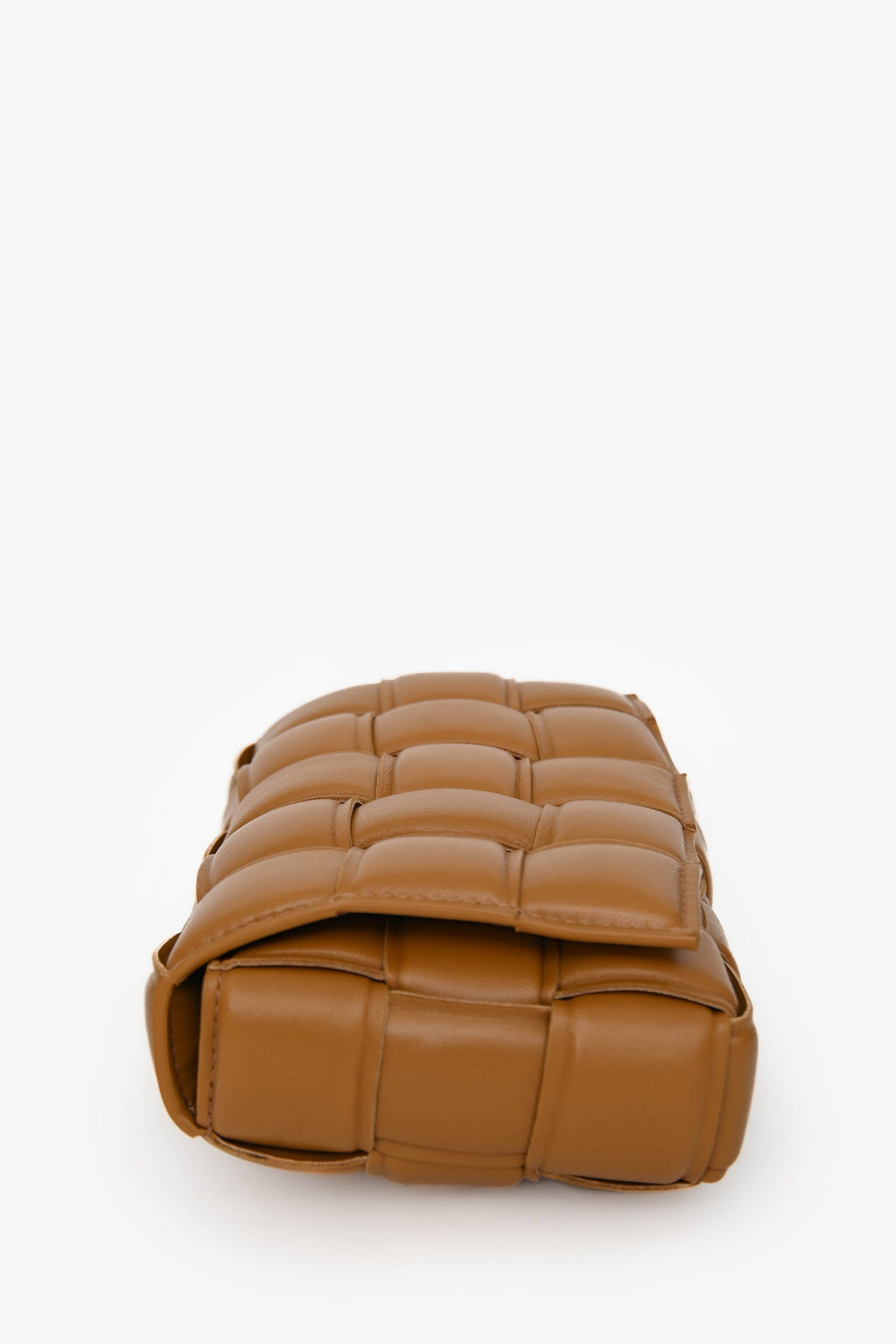 Bottega Veneta Camel Intrecciato Mini Padded Cassette Crossbody Bag