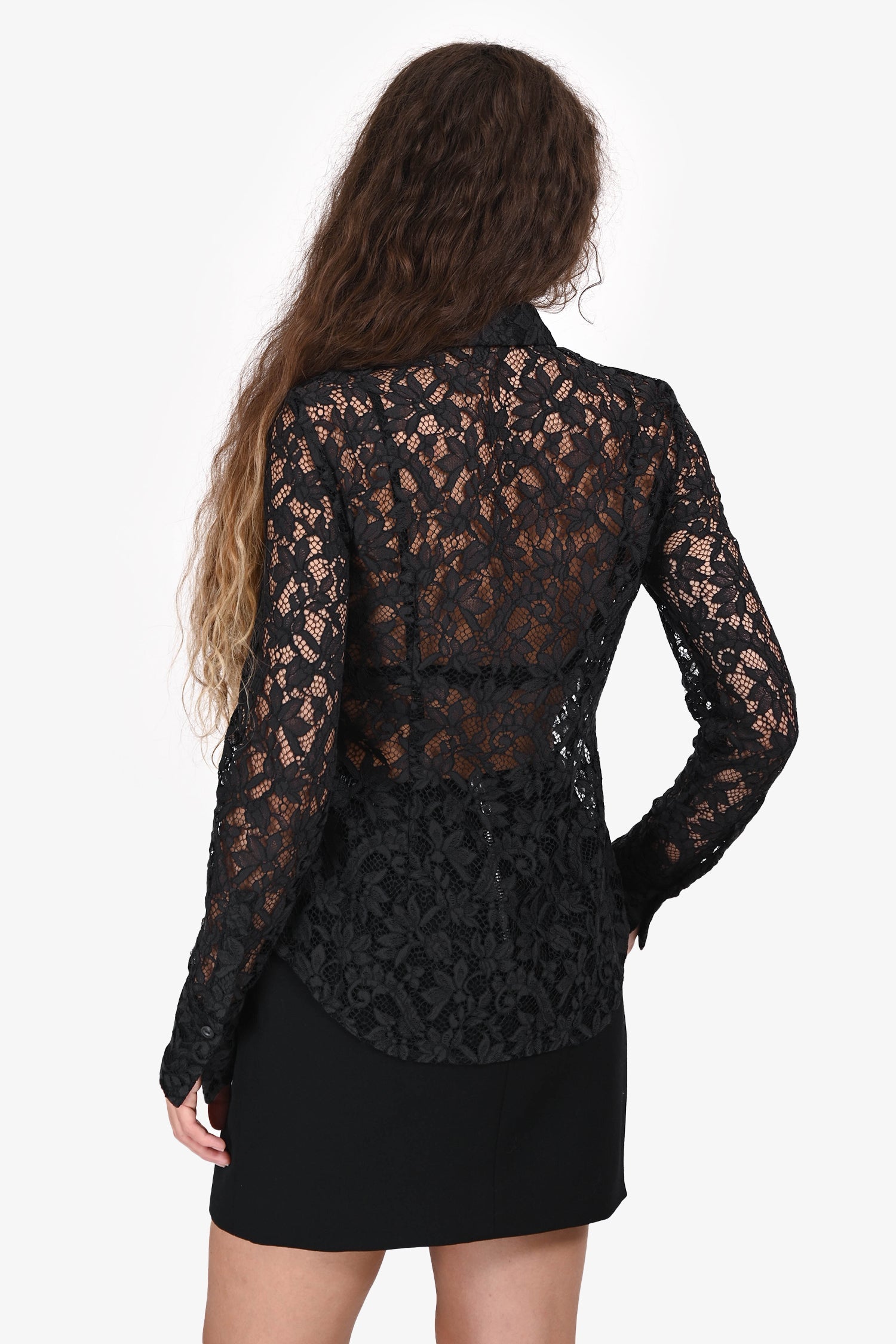 Rag & Bone Black Lace Button Down Top Size 2