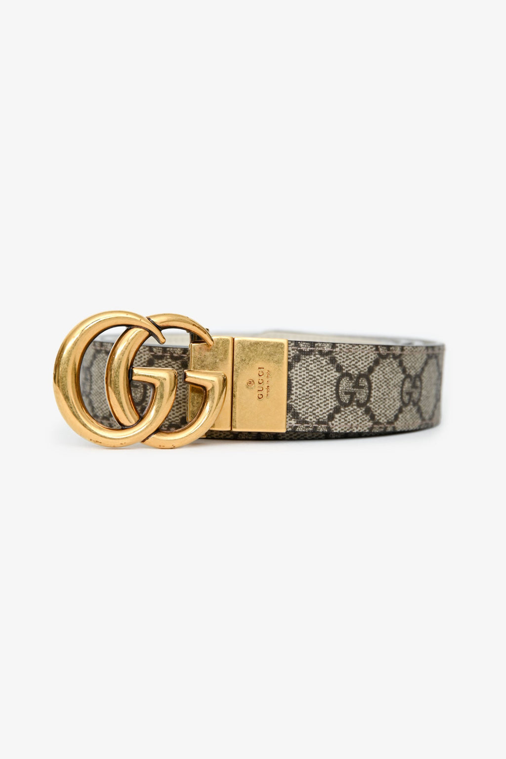 Gucci Beige GG Supreme Coated Canvas Belt Size 120/48