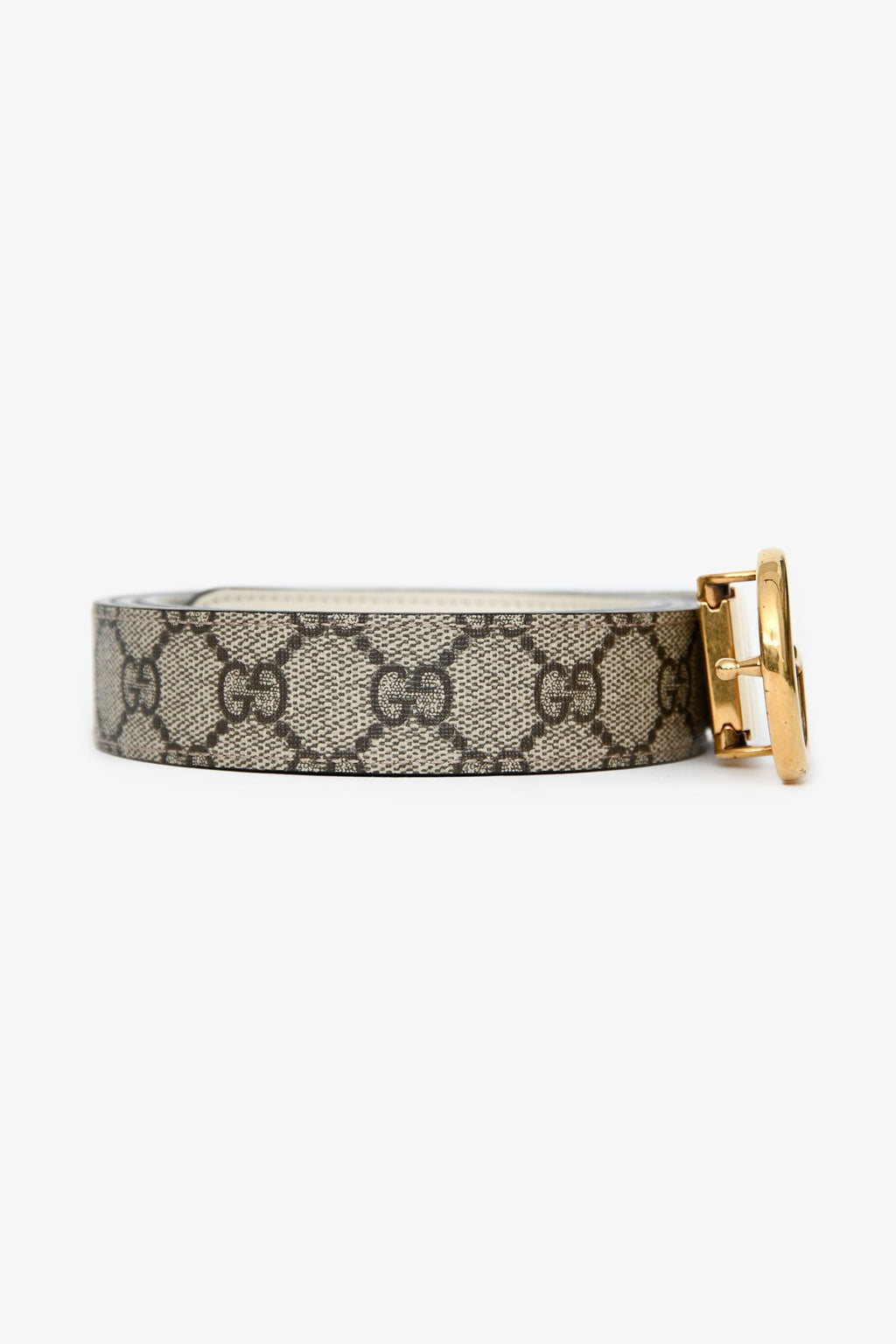 Gucci Beige GG Supreme Coated Canvas Belt Size 120/48