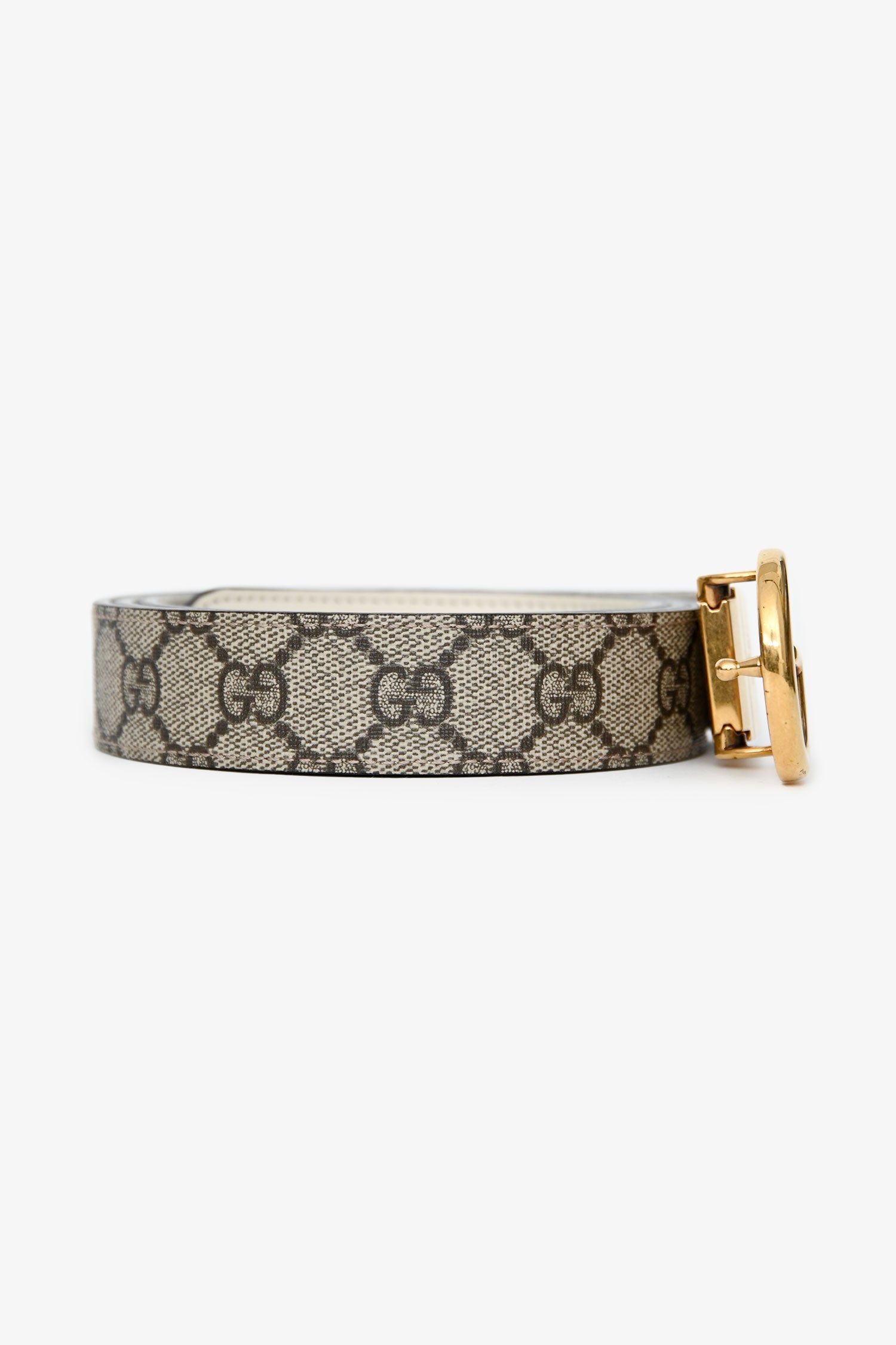 Gucci Beige GG Supreme Coated Canvas Belt Size 120/48