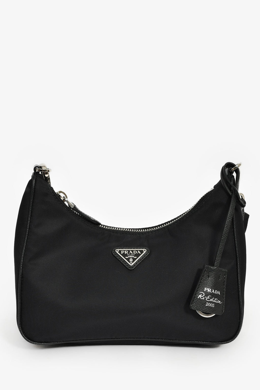 Prada Black Re-Nylon Re-Edition 2005 Crossbody Bag with Chain & Pouch