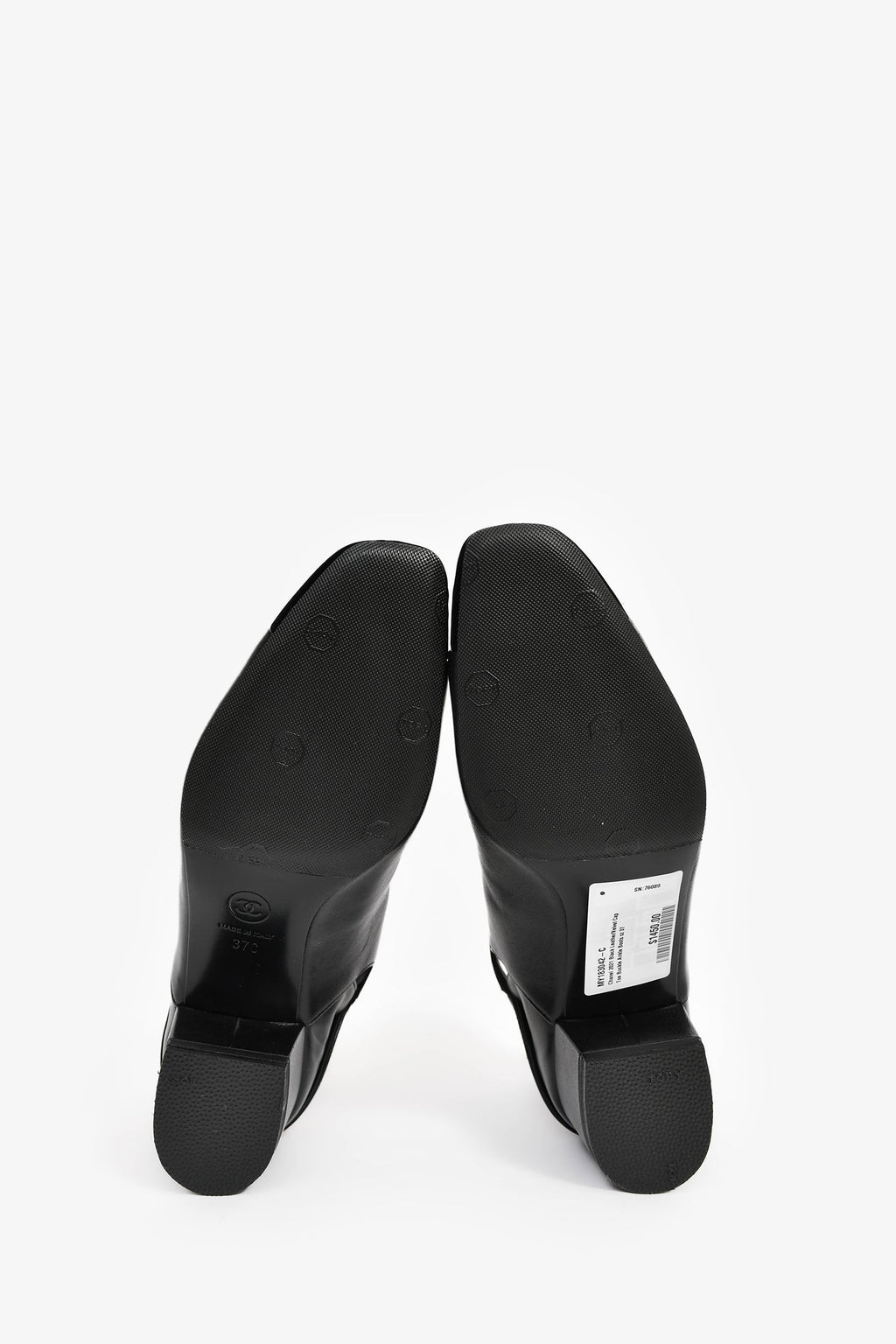 Pre-Loved Chanel™ 2021 Black Leather/Velvet Cap Toe Buckle Ankle Boots Size 37
