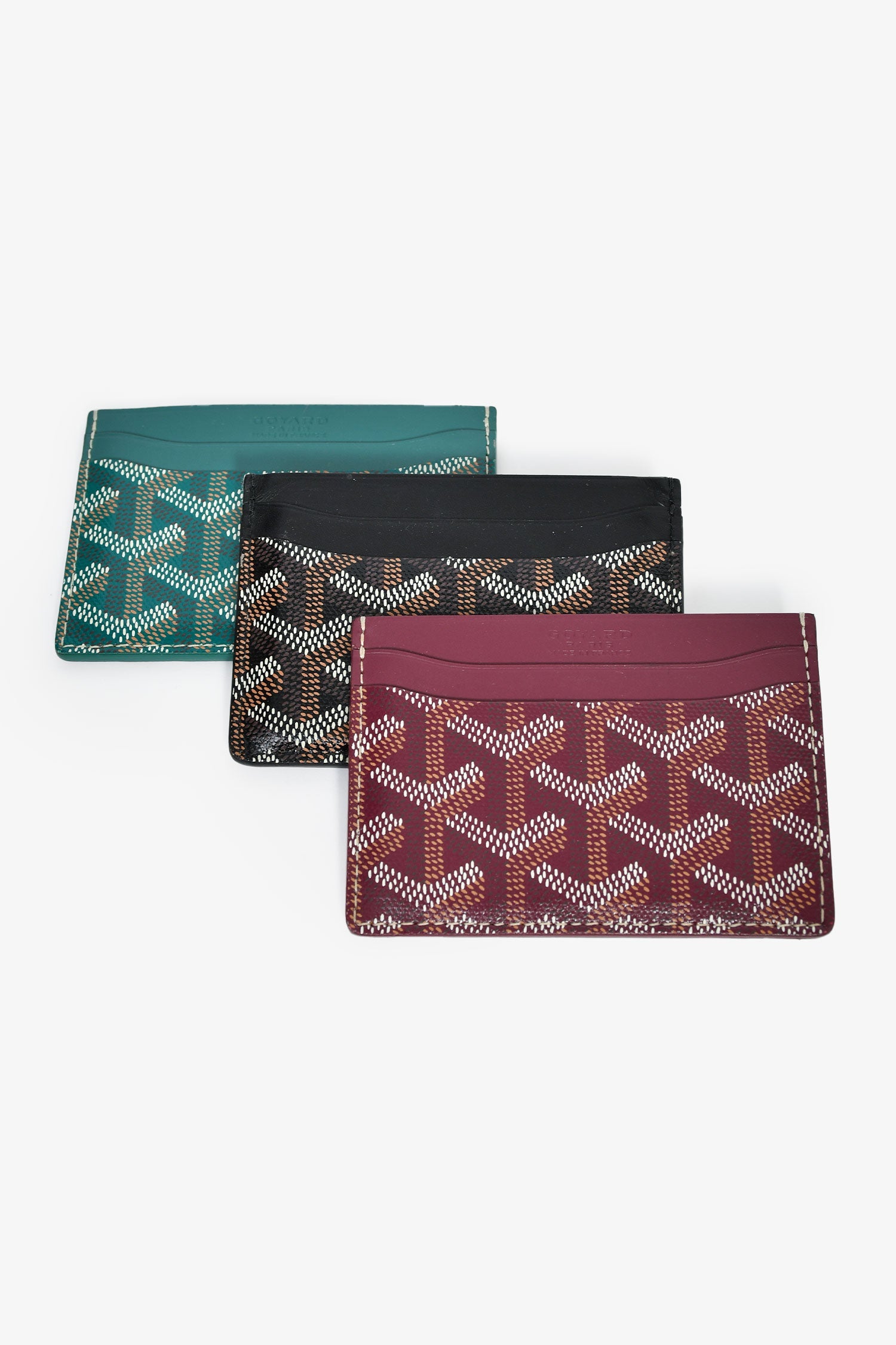 Goyard Burgundy Goyardine Leather 'Saint-Sulpice'  Holder