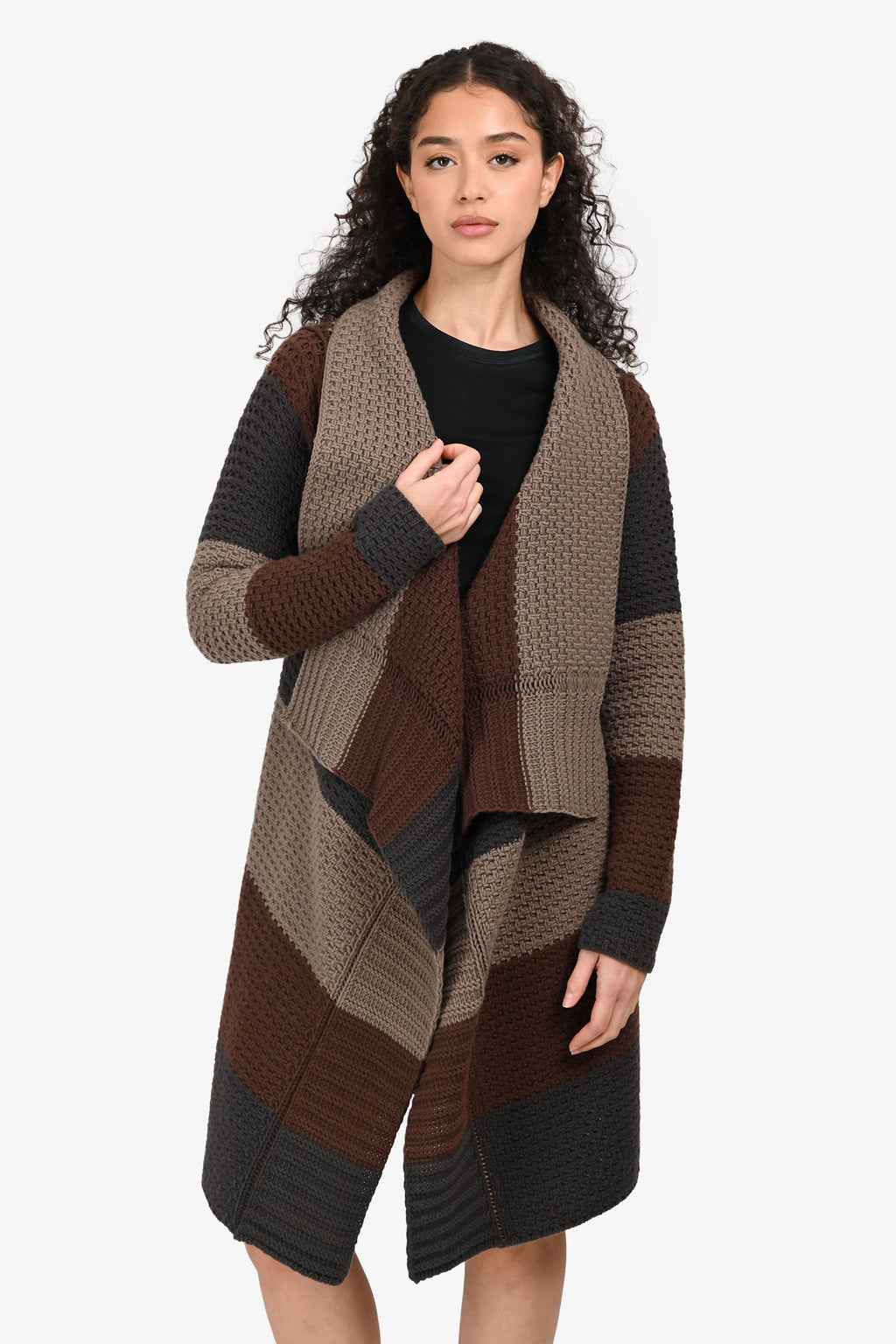 Rick Owens 2016 Brown/Grey Wool igan Size S