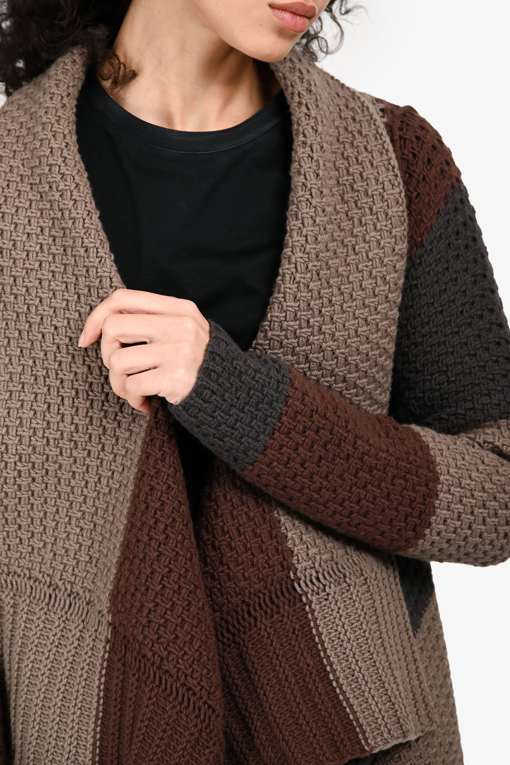 Rick Owens 2016 Brown/Grey Wool igan Size S