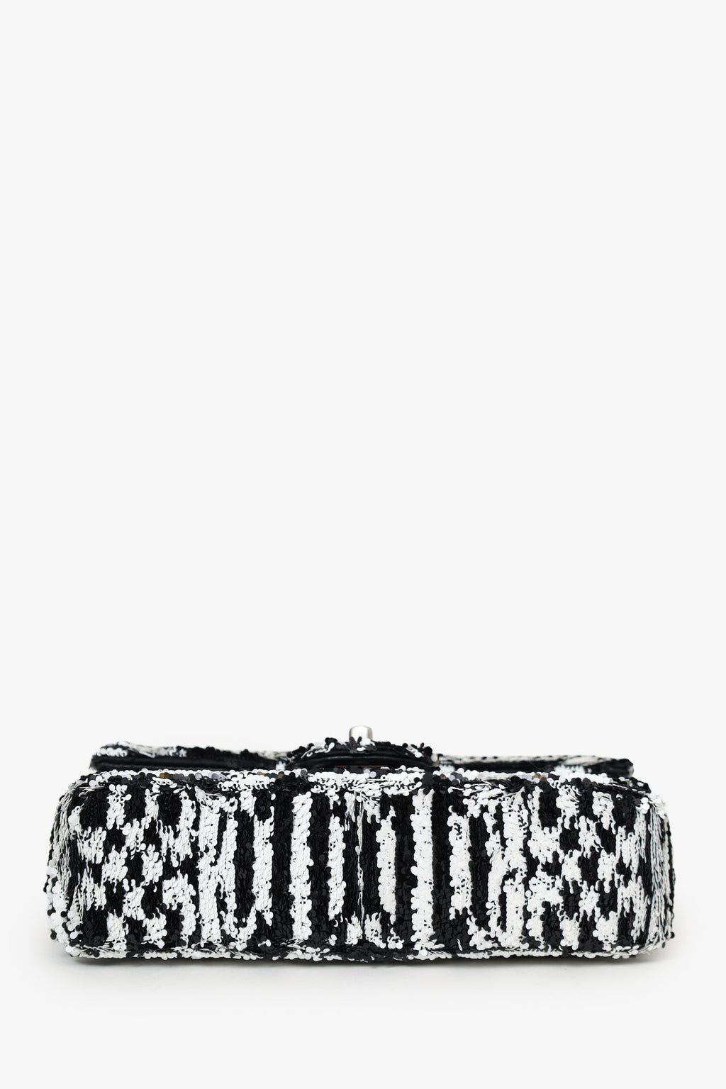 Pre-Loved Chanel™ 24S Black/White Sequins CC Mini Single Flap Bag