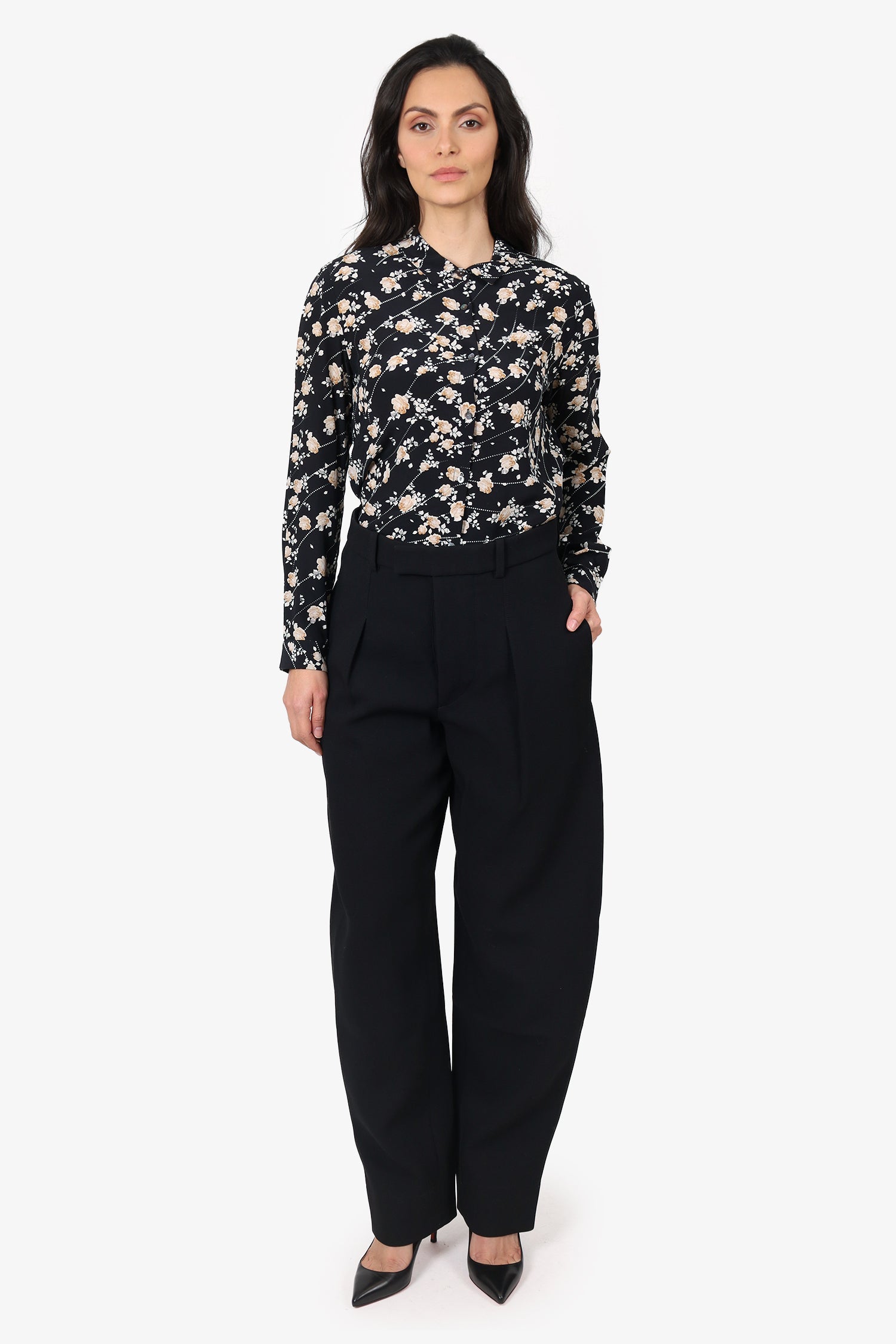 Wardrobe NYC Black Wool High Waisted Pants Size XS