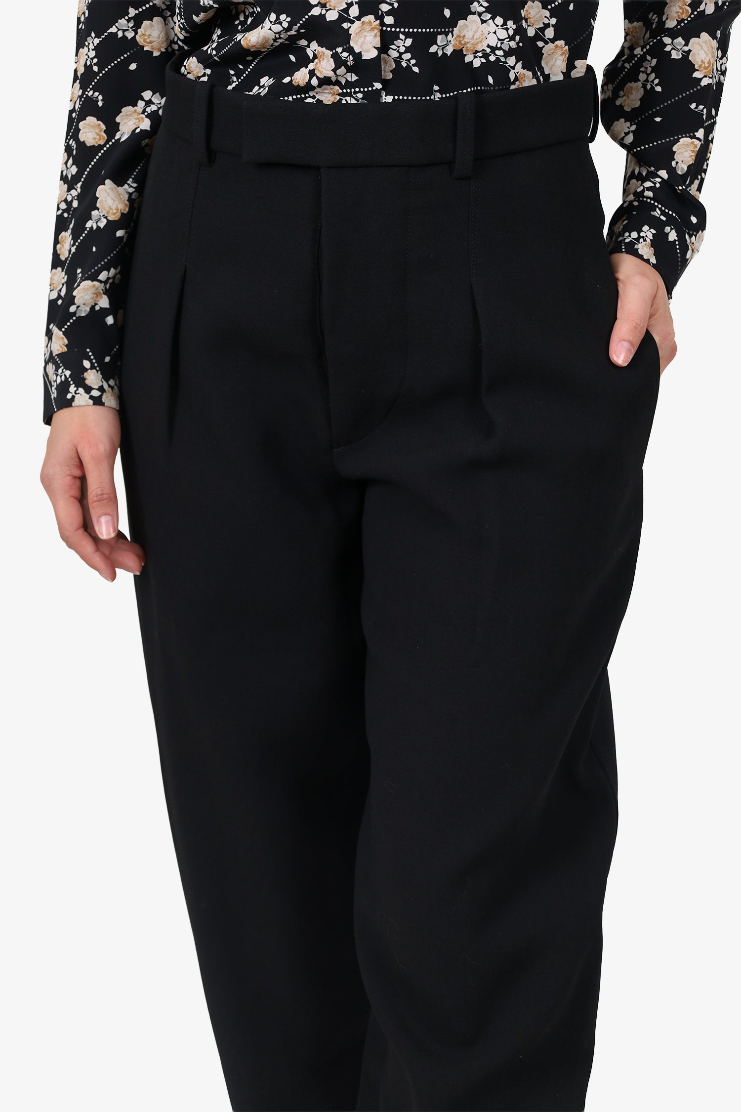 Wardrobe NYC Black Wool High Waisted Pants Size XS