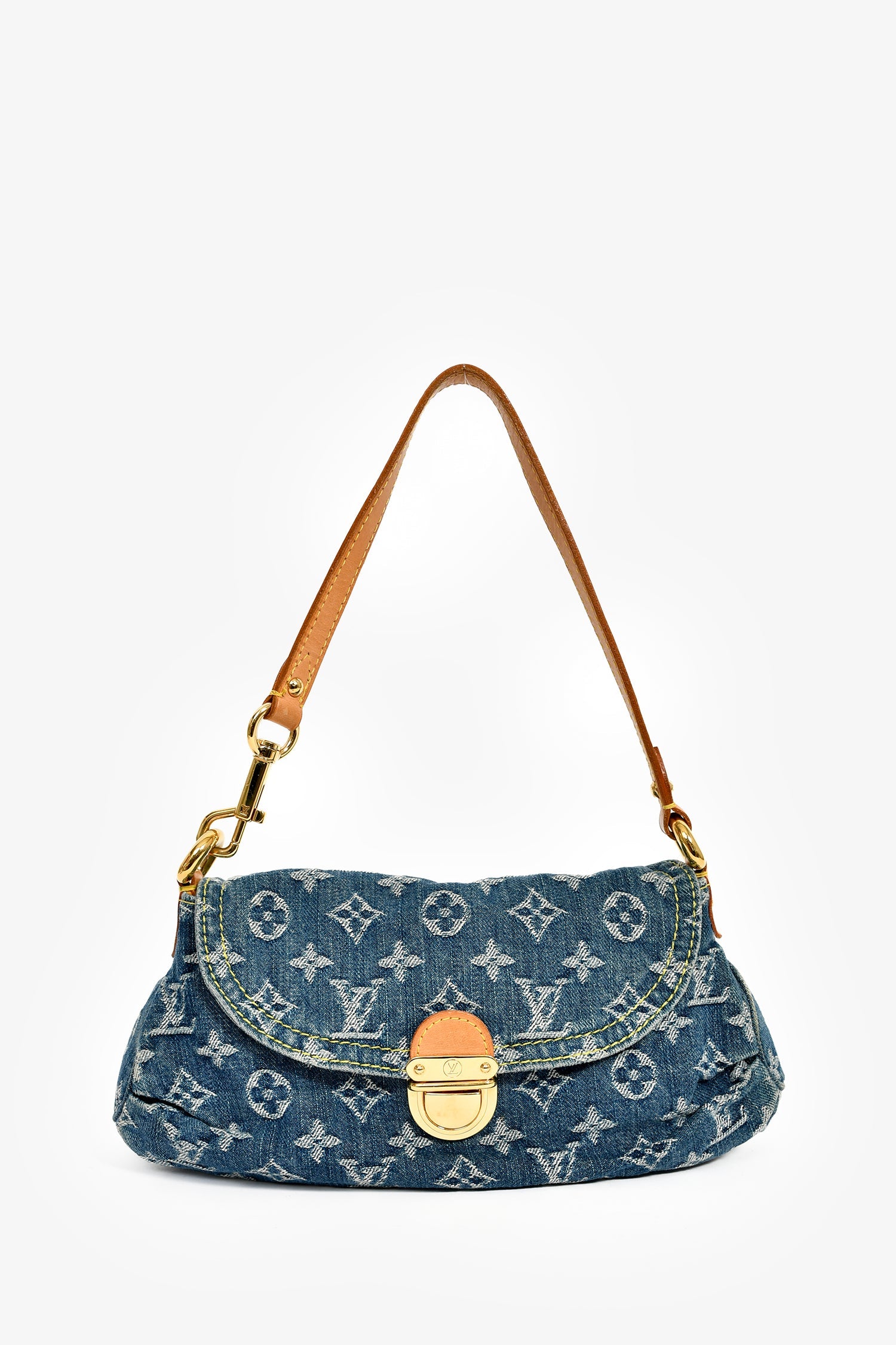 Louis Vuitton 2005 Denim Monogram Pleaty Shoulder Bag