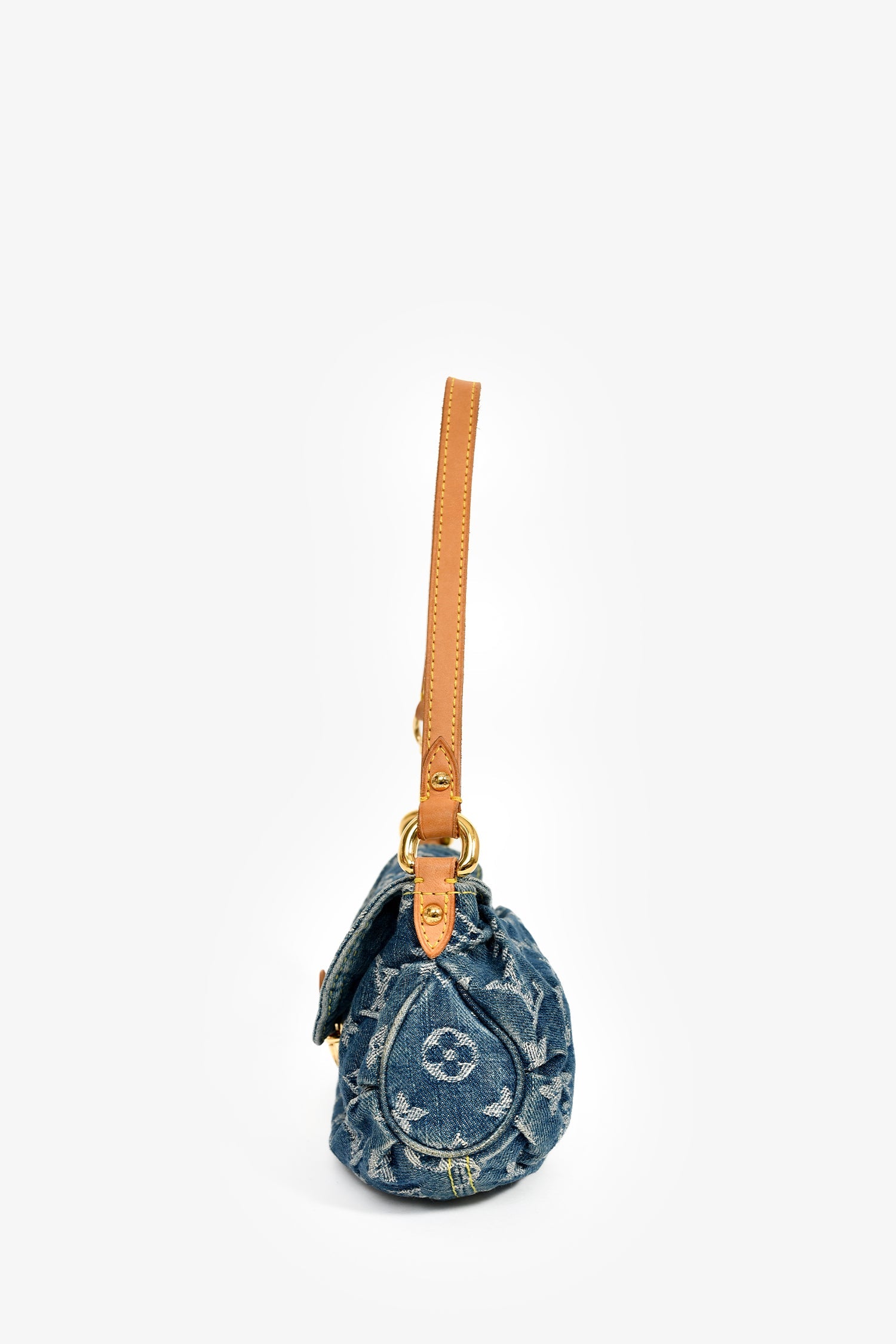 Louis Vuitton 2005 Denim Monogram Pleaty Shoulder Bag
